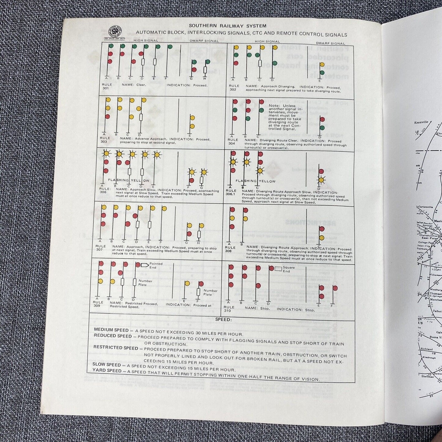 SOUTHERN RAILWAY SOU RR Piedmont Division Timetable No. 6 October 30, 1983