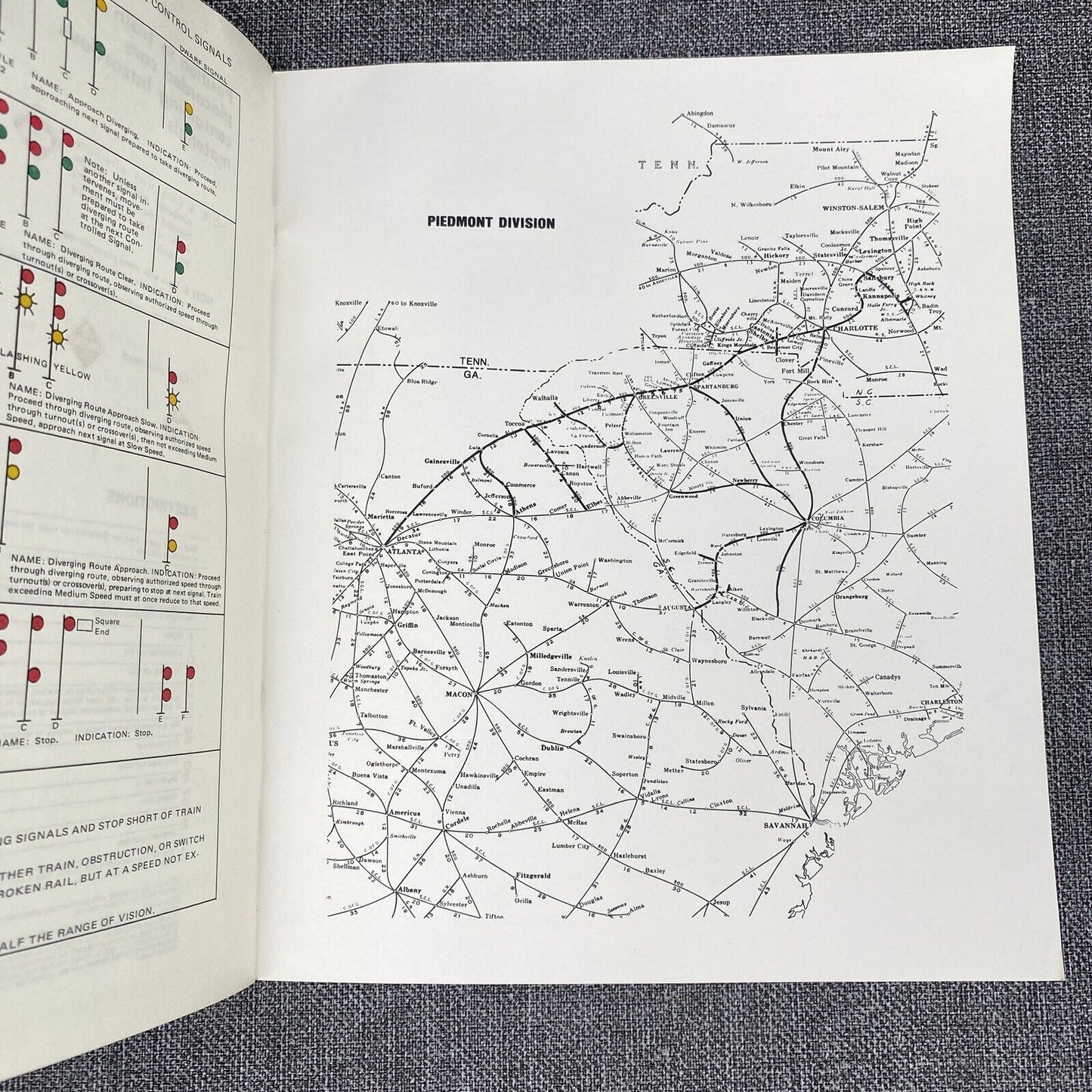 SOUTHERN RAILWAY SOU RR Piedmont Division Timetable No. 6 October 30, 1983
