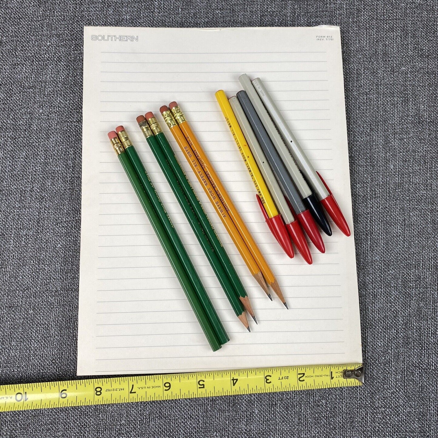 Southern Railway System SOU Railroad Notepad Form 812 and Pencils 1970's