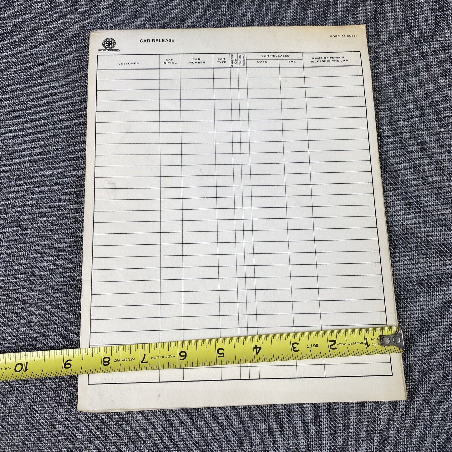 Southern Railway SOU RR lot of 50 Car Release Form #56 , Pencils and Pens, 1969