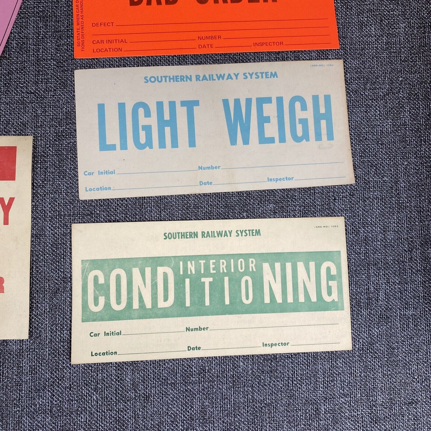 Vintage Southern Railway SOU RR Original Variety of Cards/Signs with Pencils