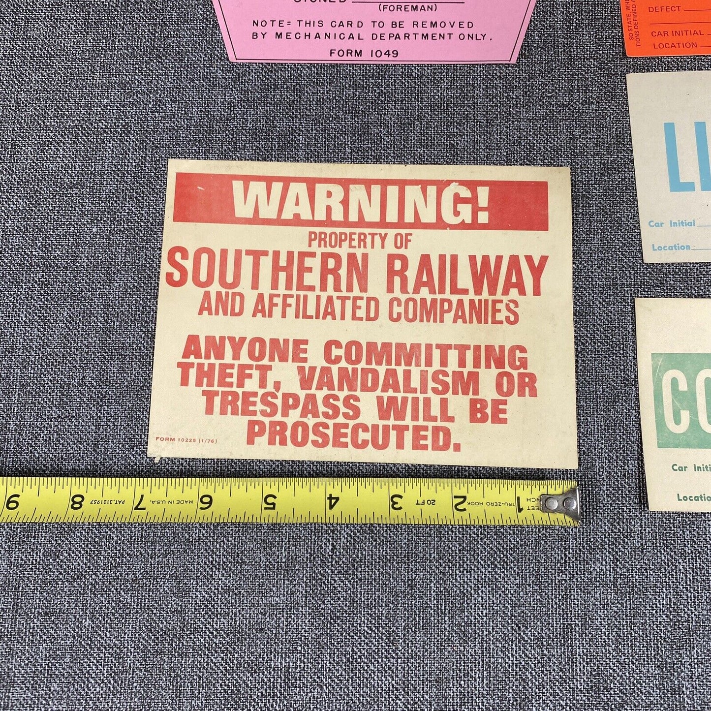 Vintage Southern Railway SOU RR Original Variety of Cards/Signs with Pencils