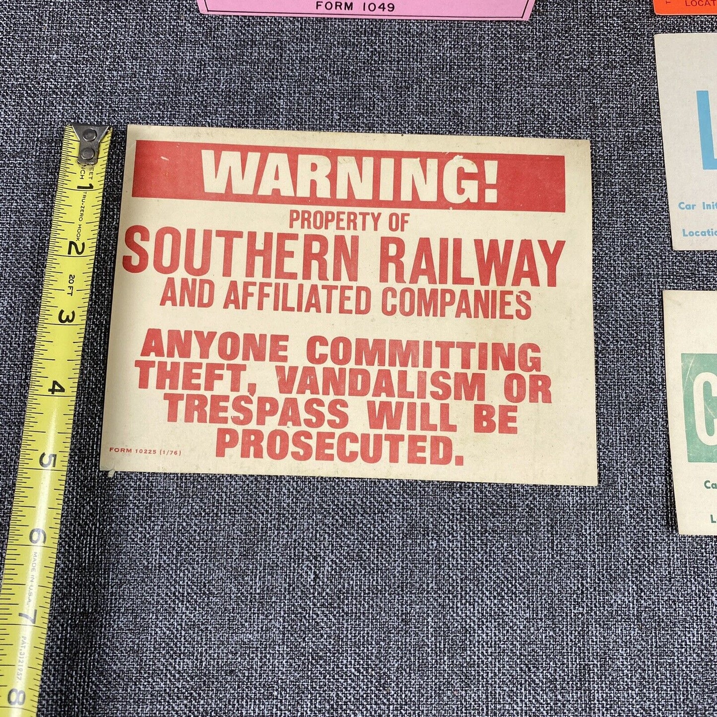 Vintage Southern Railway SOU RR Original Variety of Cards/Signs with Pencils