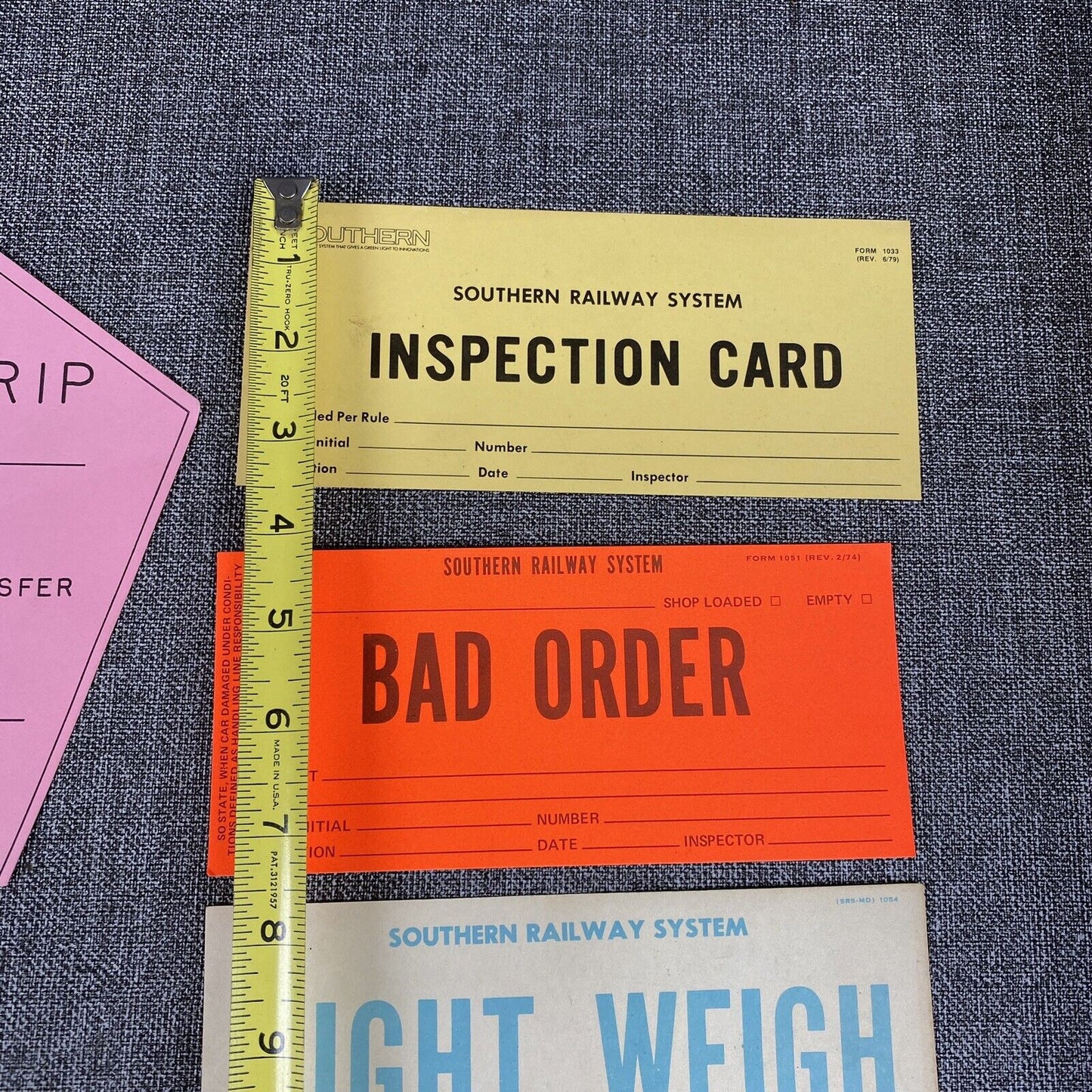 Vintage Southern Railway SOU RR Original Variety of Cards/Signs with Pencils