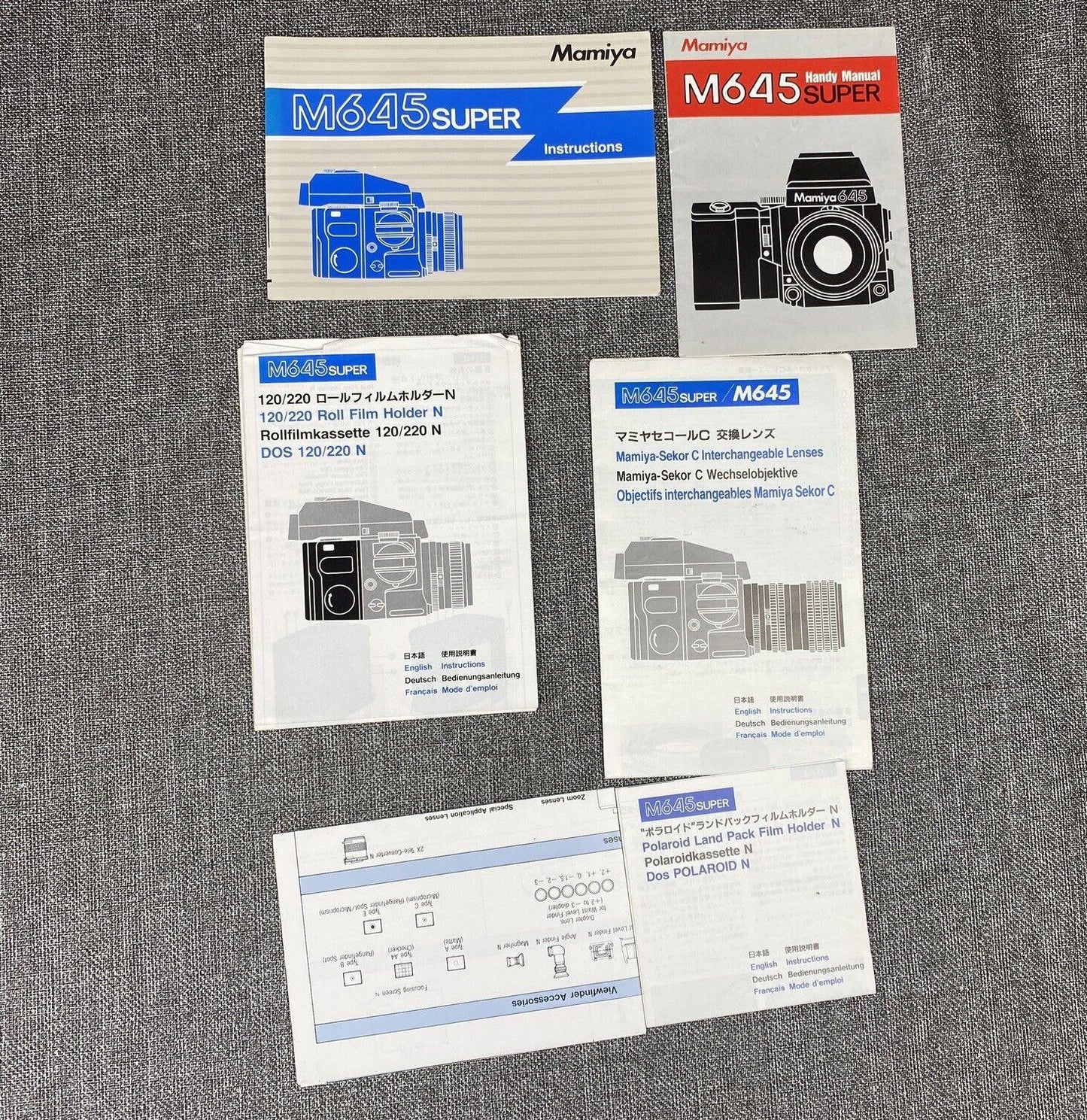 Mamiya 645 Super medium film Camera Manuals lot