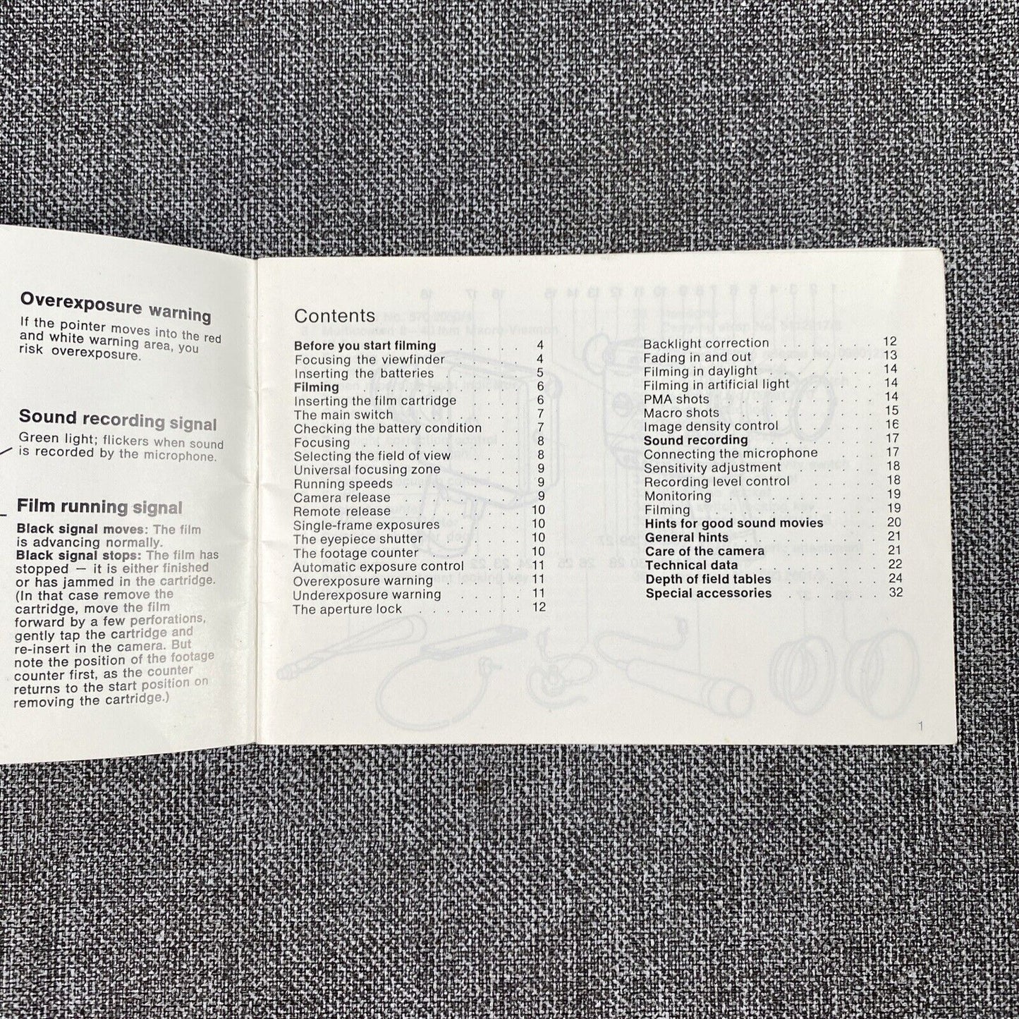 Vintage Eumig Sound 125 XL Film Movie Camera Instruction Manual 32 pages