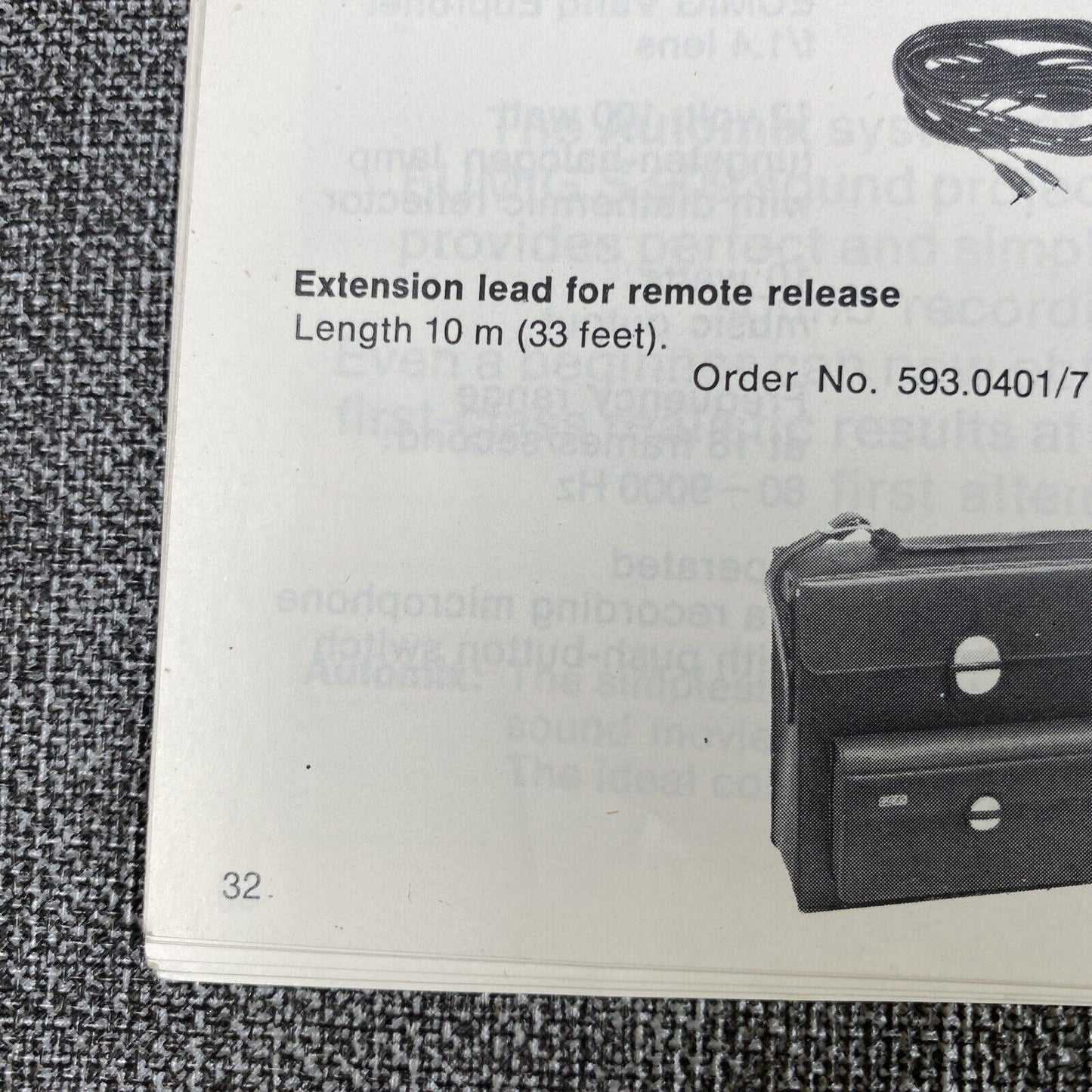 Vintage Eumig Sound 125 XL Film Movie Camera Instruction Manual 32 pages