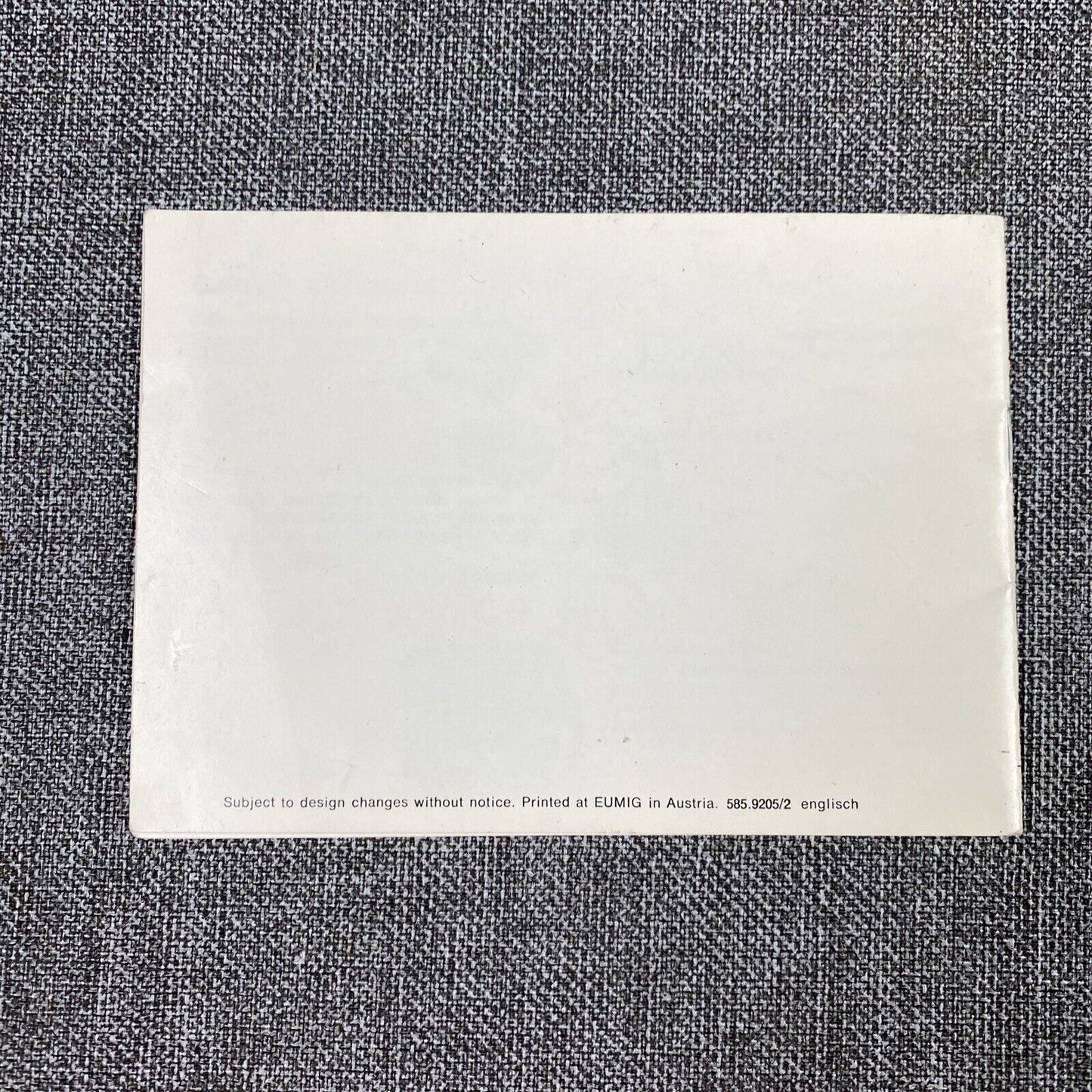 Vintage Eumig Sound 125 XL Film Movie Camera Instruction Manual 32 pages