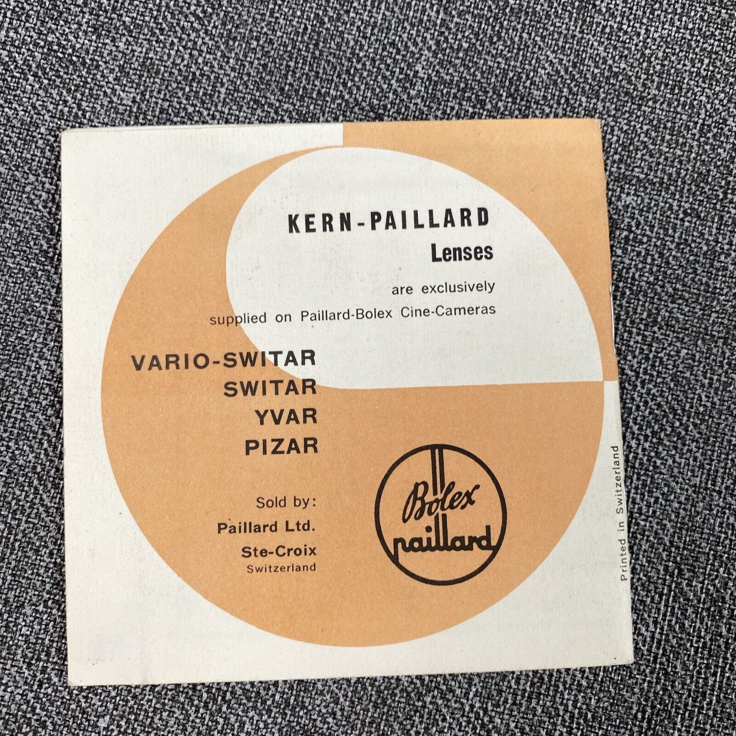 Kern-Paillard Lens Depth of Field Table Booklet , 14 pages