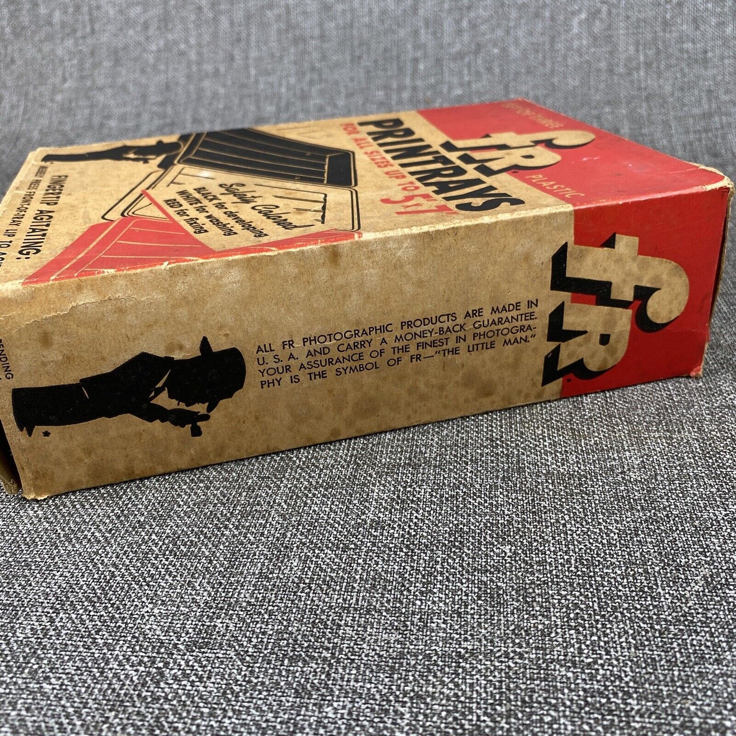 Vintage FR Corporation Set of 5"x7" Photo Darkroom Printing Trays with org. box