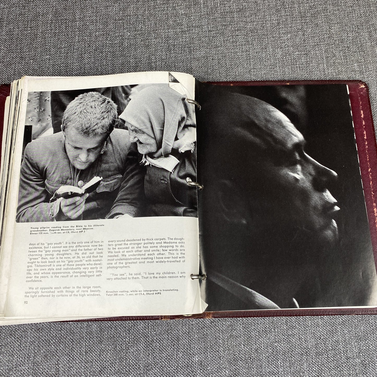 lot of Leica Fotografie Magazines English Edition from 1960's in a binder