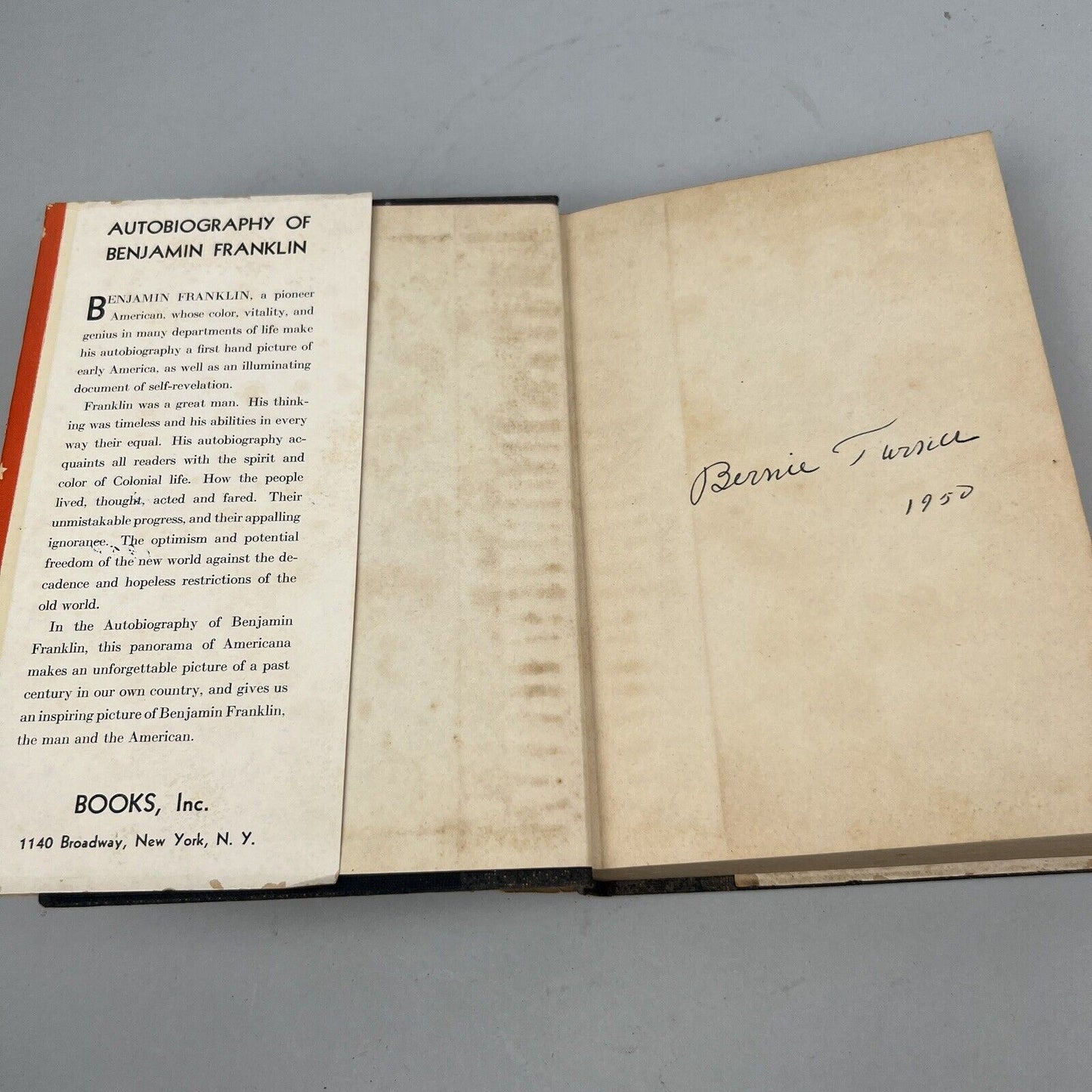 The Autobiography of Benjamin Franklin HC Books, Inc. Publishers Art Edition