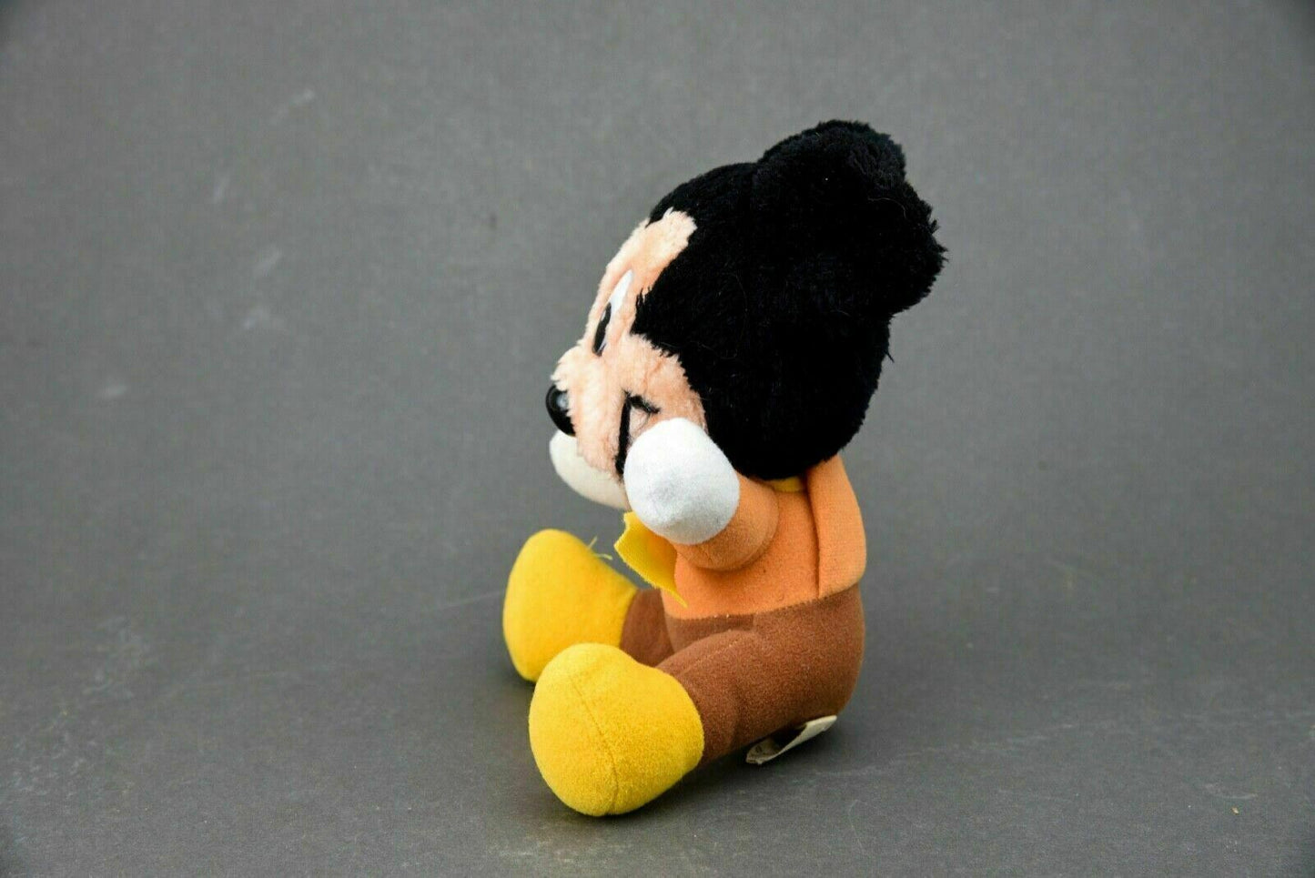Vintage Disney Mickey's Christmas Carol Plush Toy Doll Orange Shirt and Tie