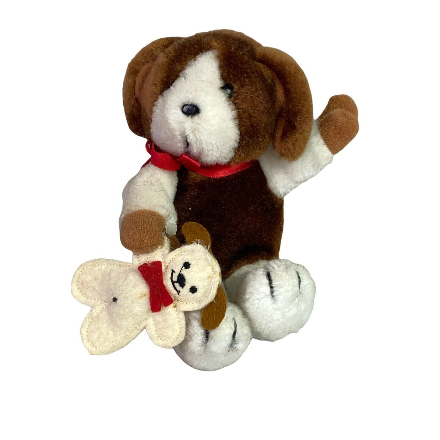 Vintage 1985 Dakin Small 5” Stuffed Plush Puppy Dog