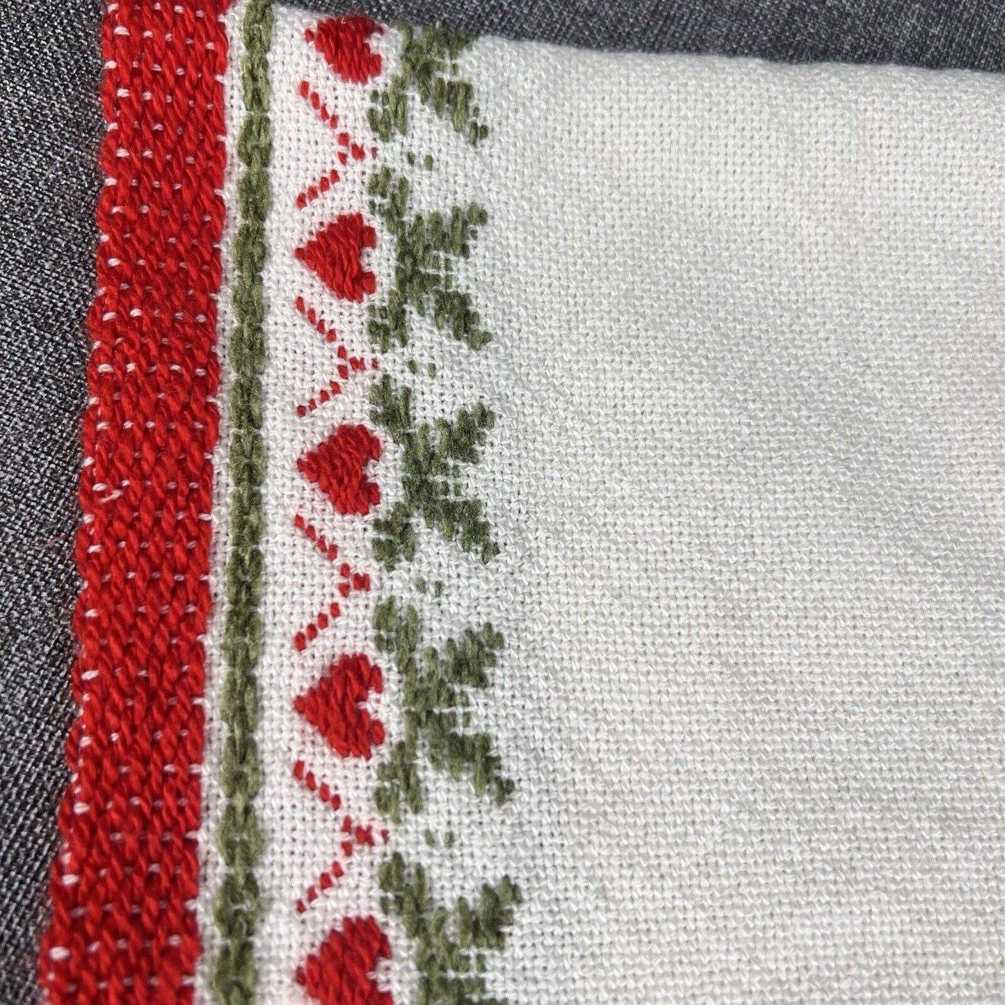 Vintage Decorative Hand Towels 28”x11” Material Acrylic Red and Green