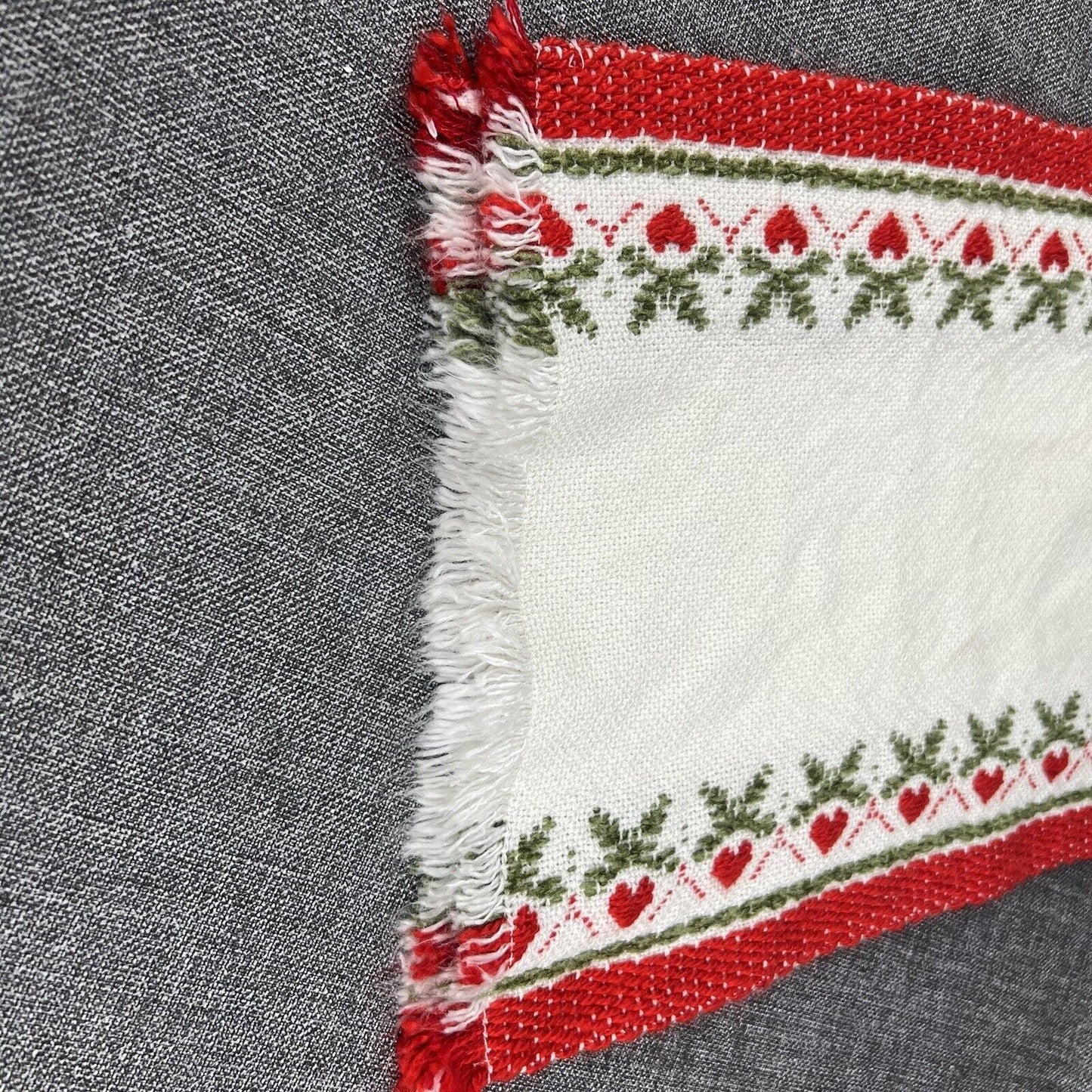 Vintage Decorative Hand Towels 28”x11” Material Acrylic Red and Green