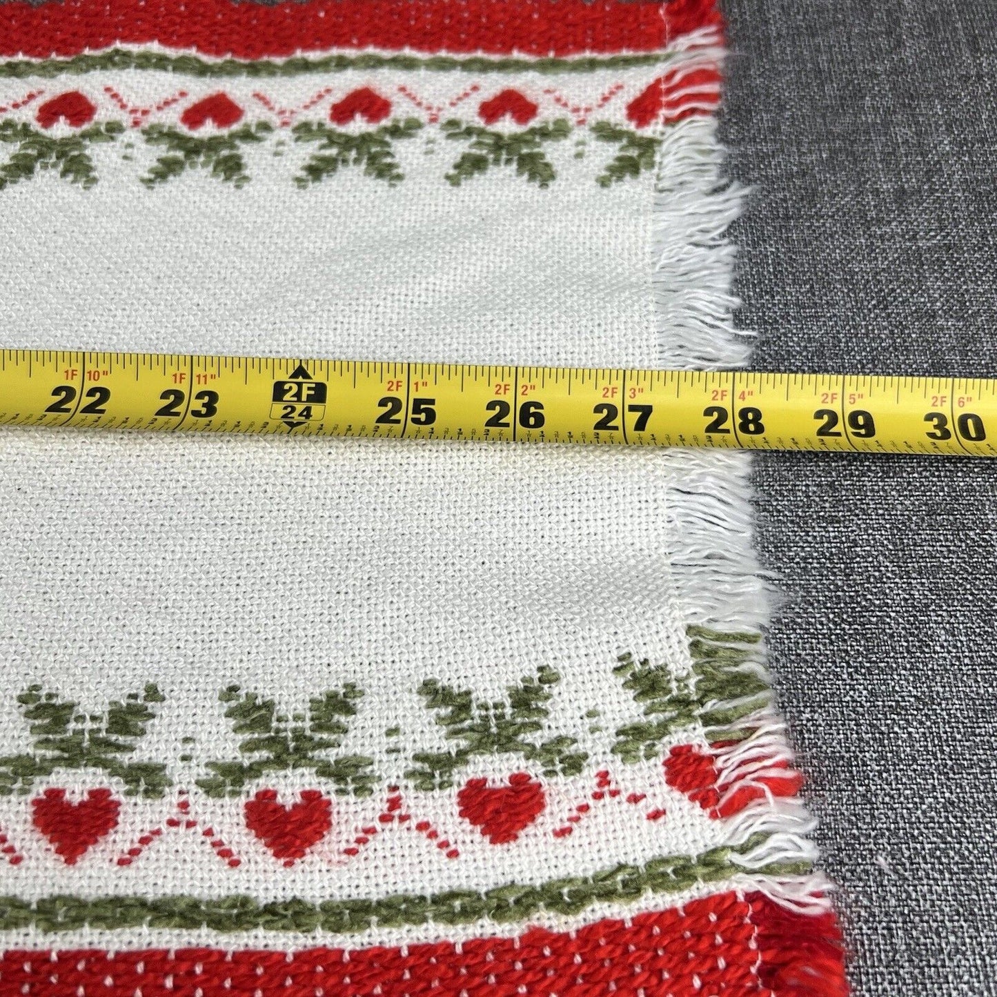 Vintage Decorative Hand Towels 28”x11” Material Acrylic Red and Green