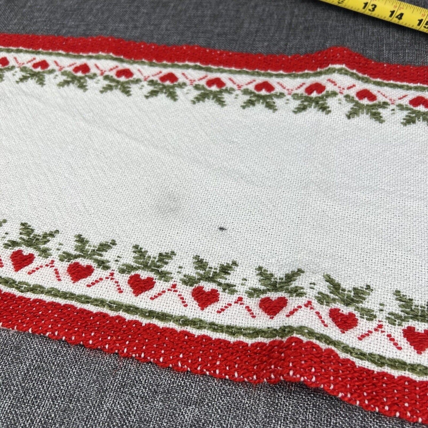 Vintage Decorative Hand Towels 28”x11” Material Acrylic Red and Green