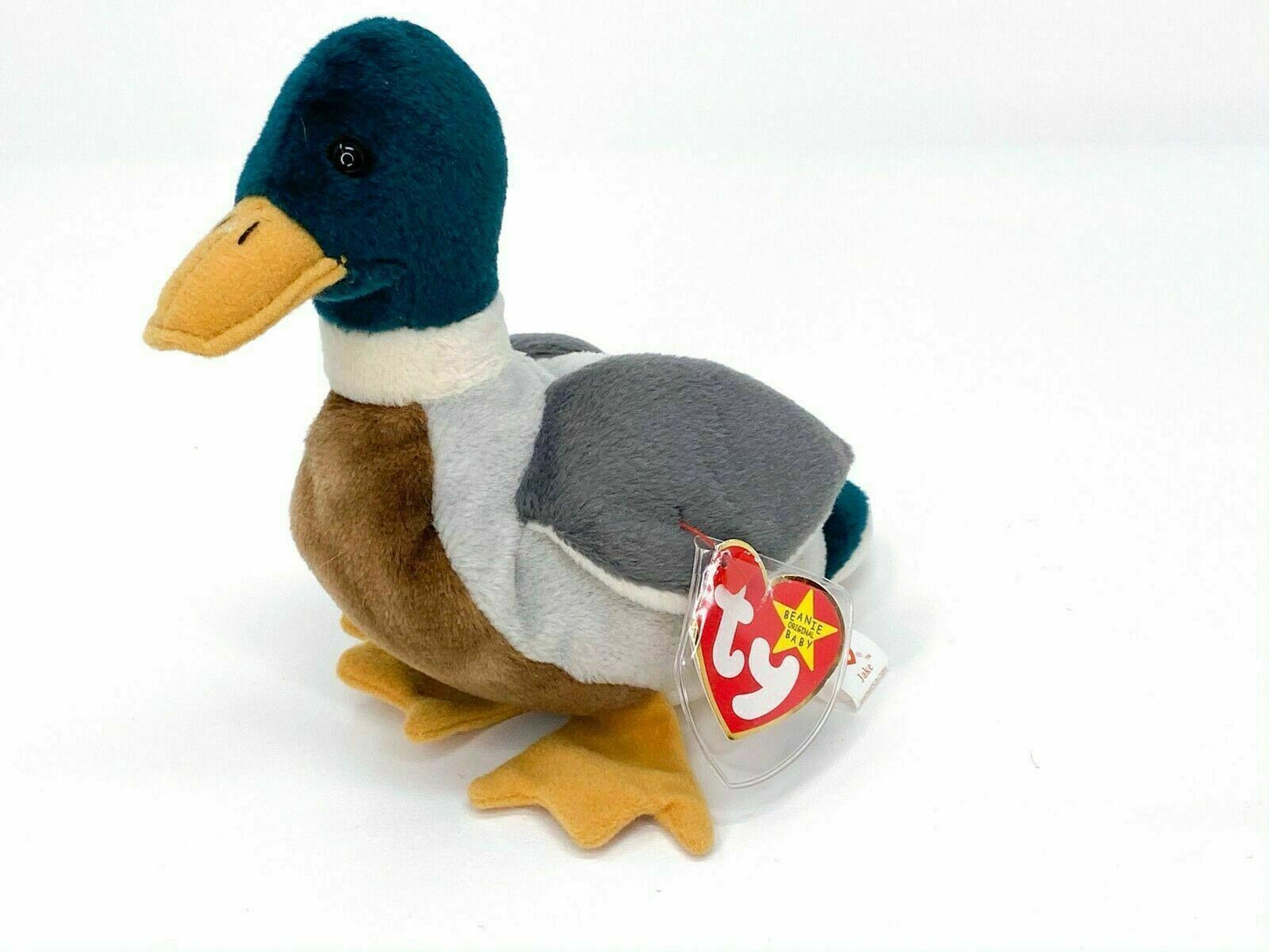 Classic TY Beanie Babies- Rare, retired Jake the Duck 1997. (Errors on Tag)