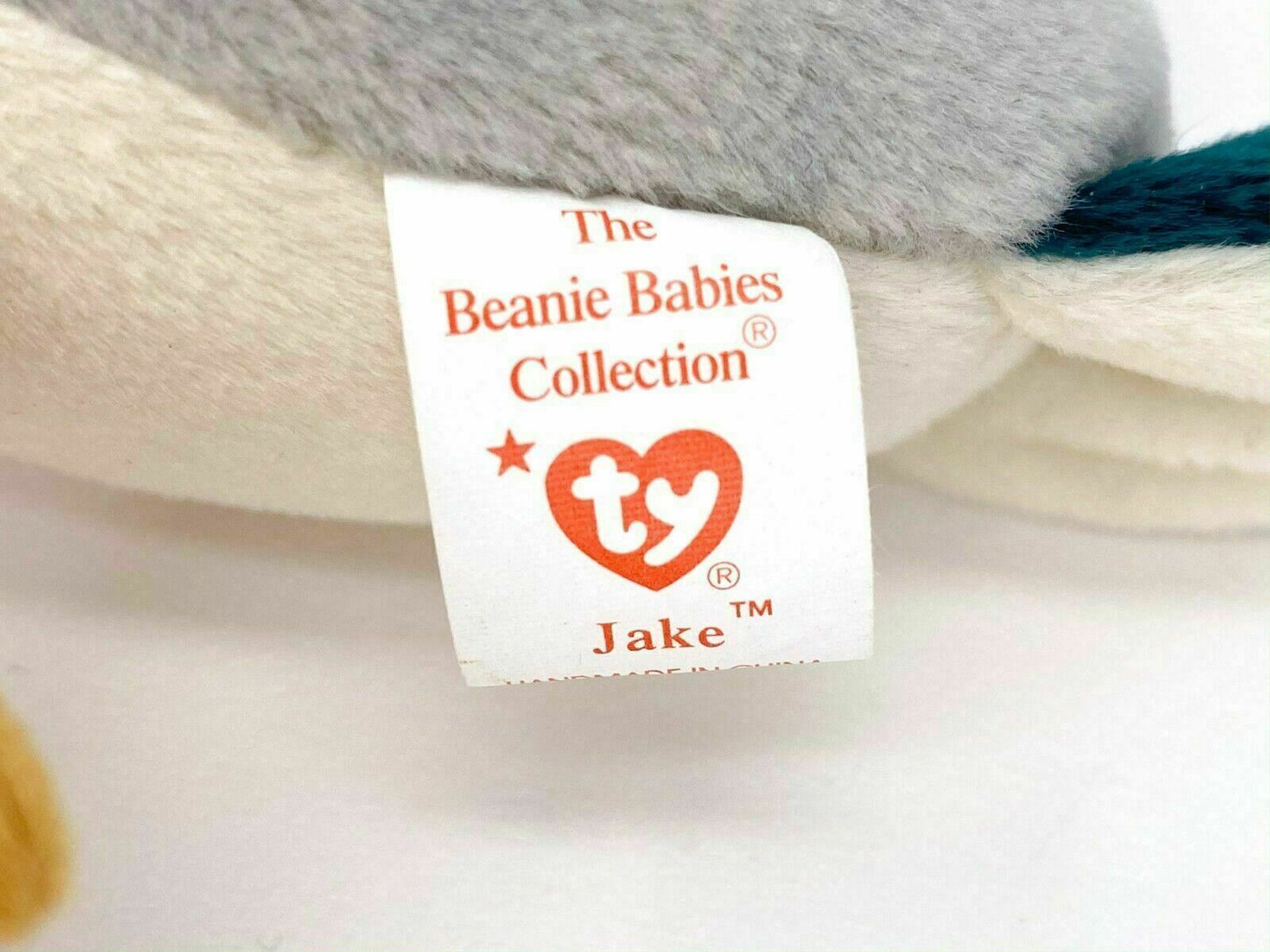 Classic TY Beanie Babies- Rare, retired Jake the Duck 1997. (Errors on Tag)