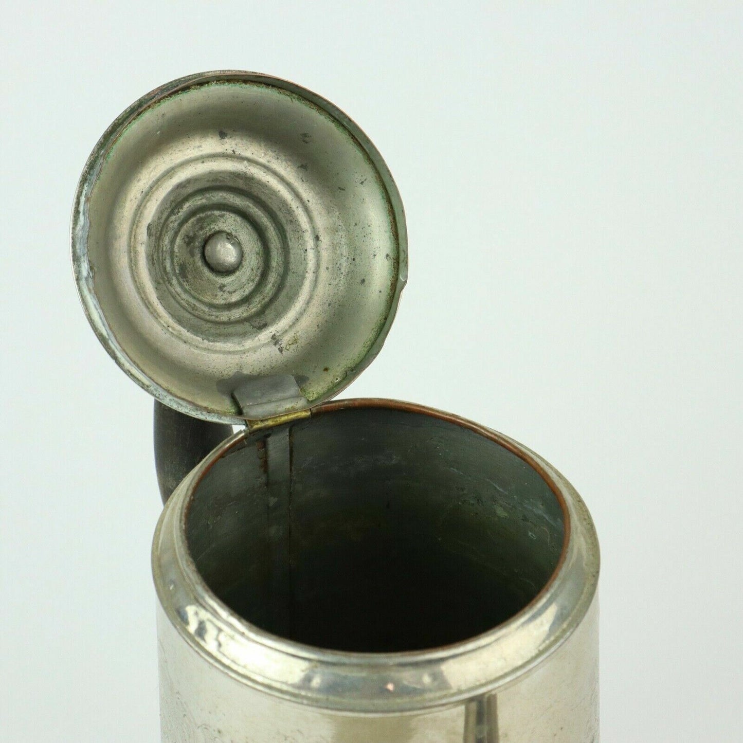 Vintage Tin Pitcher 9" Tall, 5" Base (Lightweight, Camping, Van Life)