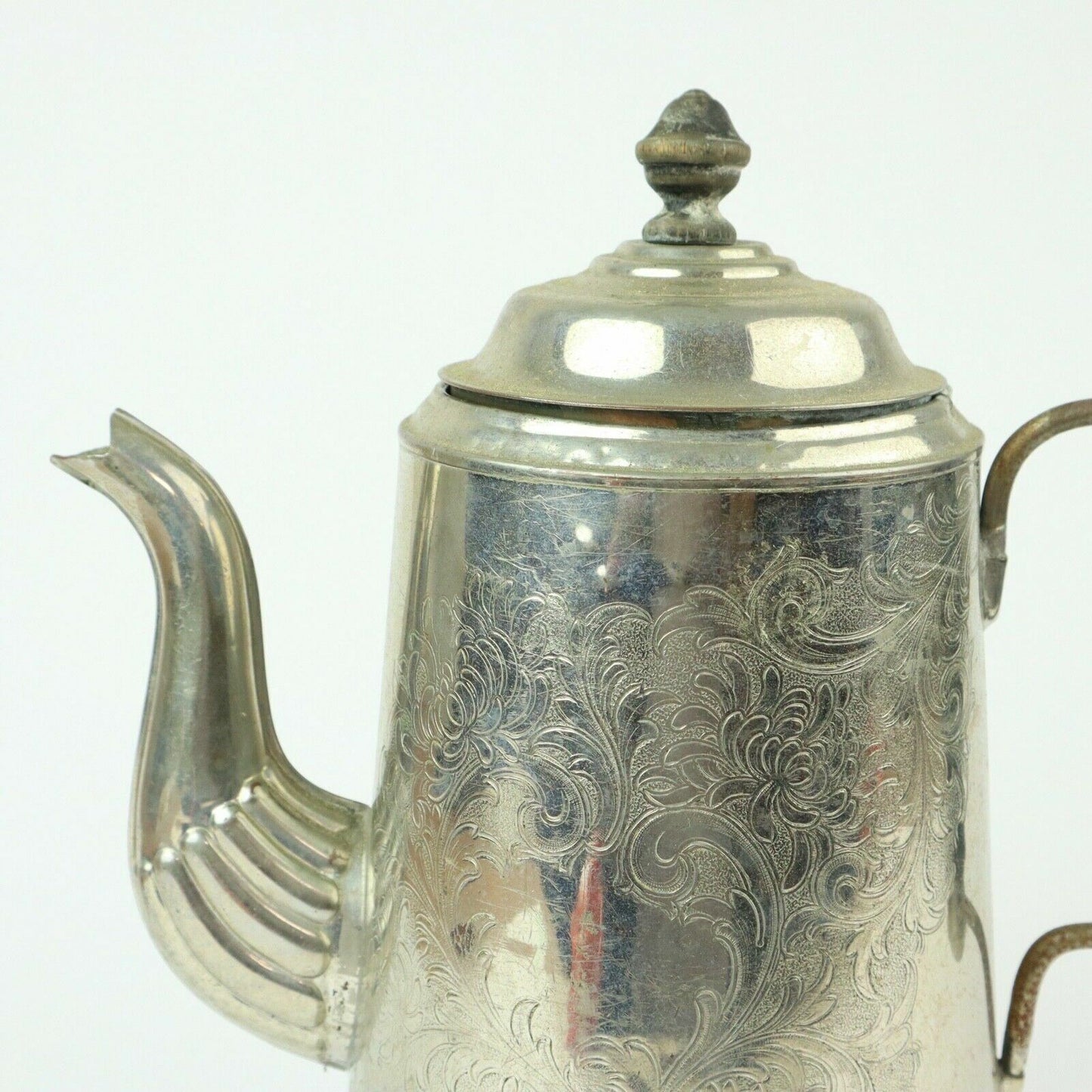 Vintage Tin Pitcher 9" Tall, 5" Base (Lightweight, Camping, Van Life)