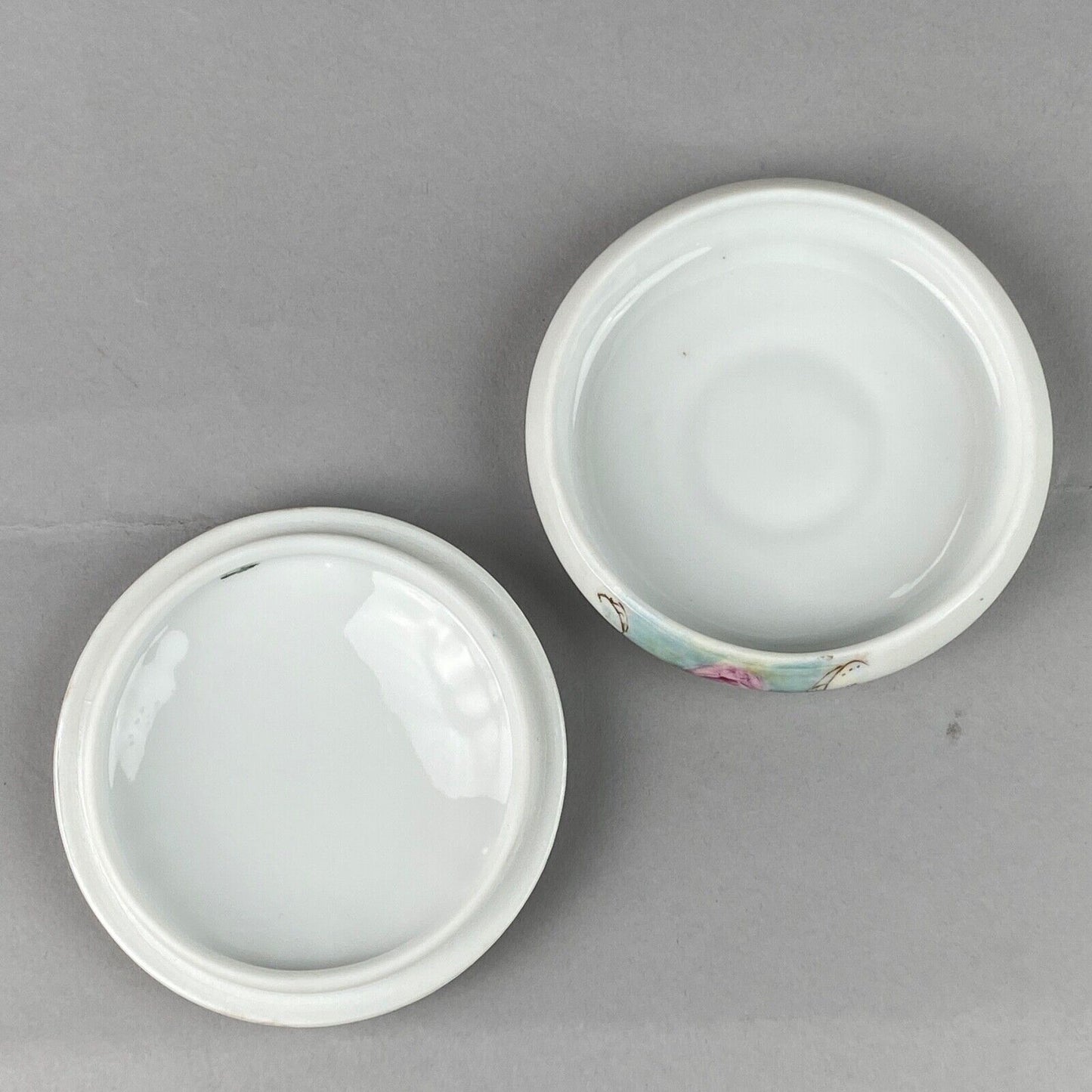 Vintage Round Trinket Dish with Flowers 3.75" in Diameter