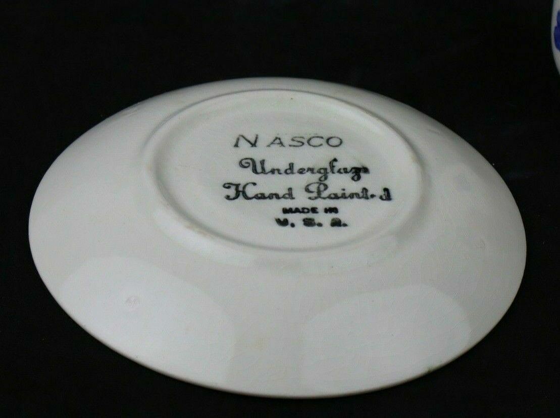 Vintage NASCO Hand Painted Demitasse Set Teacup and Saucer 2" Made is USA