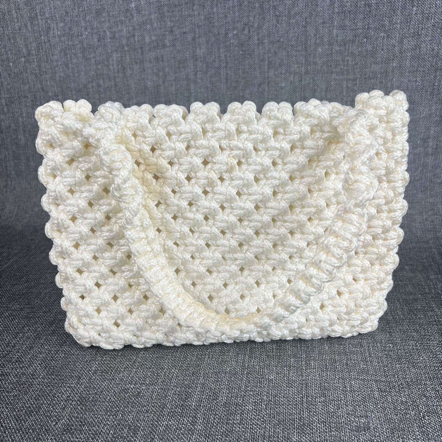 Vintage Knitted Handbag Basket Purse Cottagecore Bag