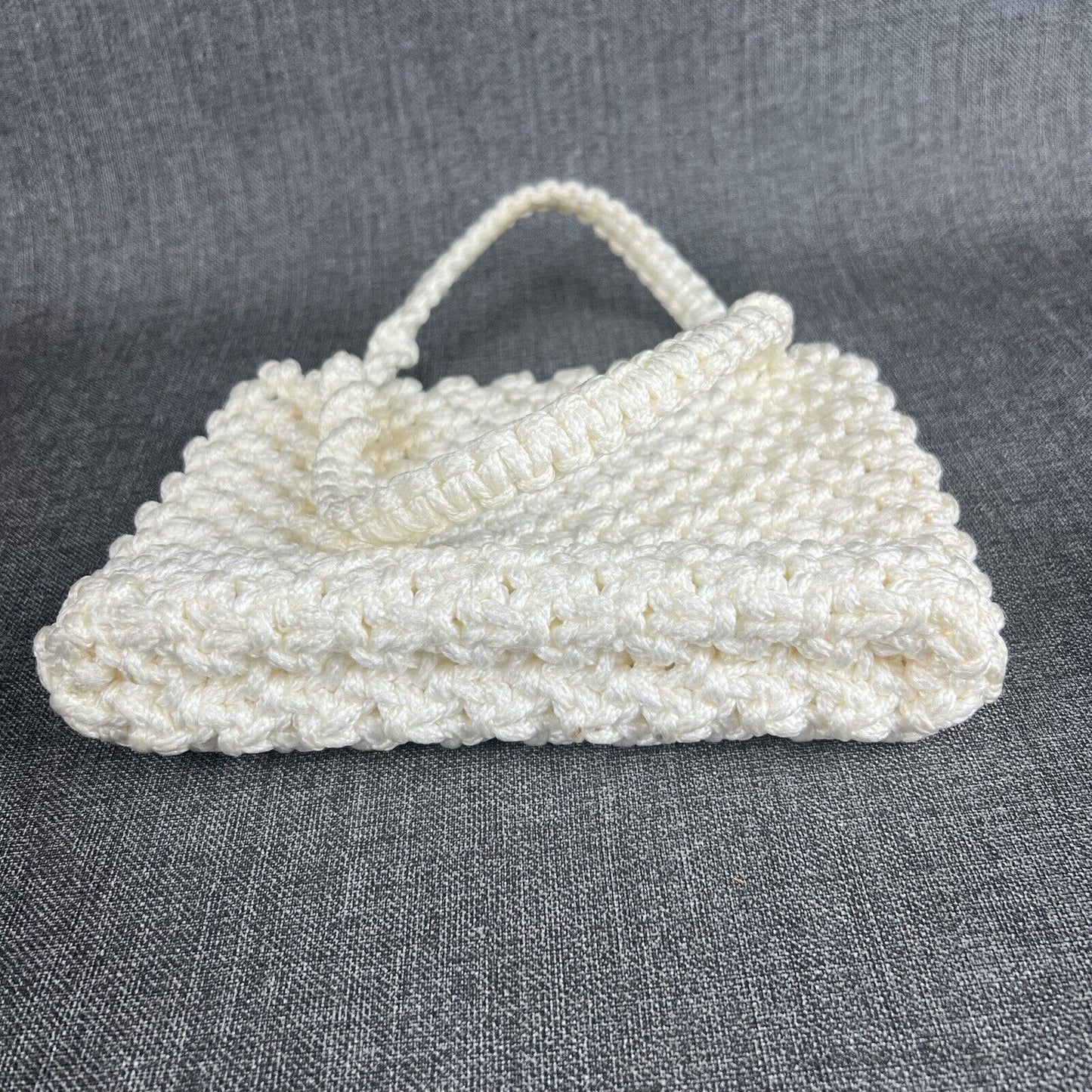 Vintage Knitted Handbag Basket Purse Cottagecore Bag