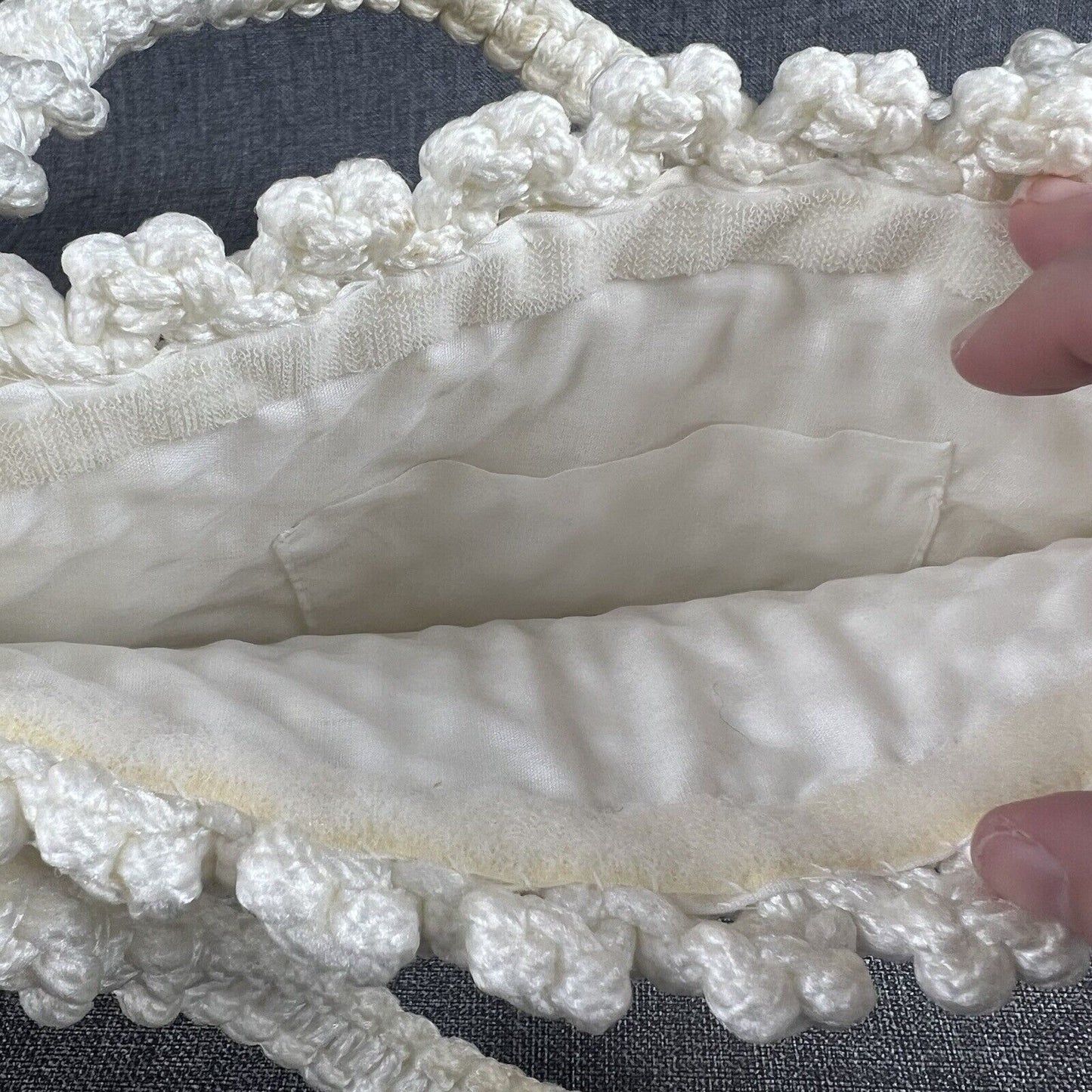 Vintage Knitted Handbag Basket Purse Cottagecore Bag