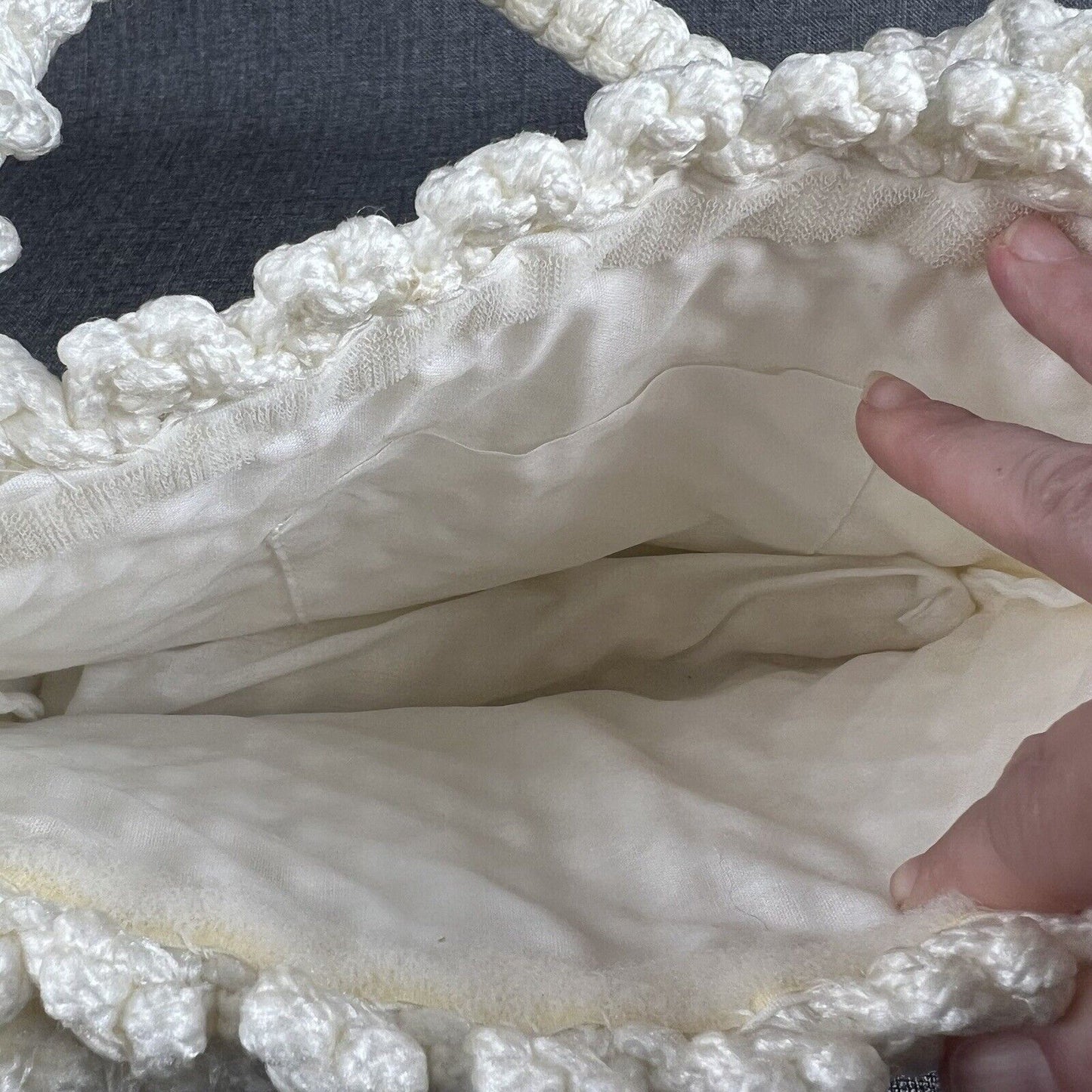 Vintage Knitted Handbag Basket Purse Cottagecore Bag
