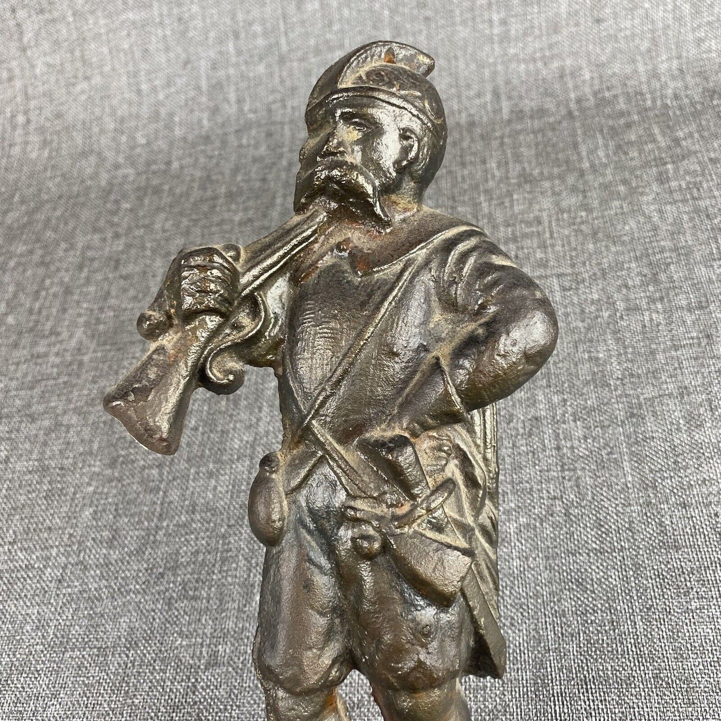 Vintage Cast Iron Musketeer Wall Hanging Decor, Rennaissance era style, 10"