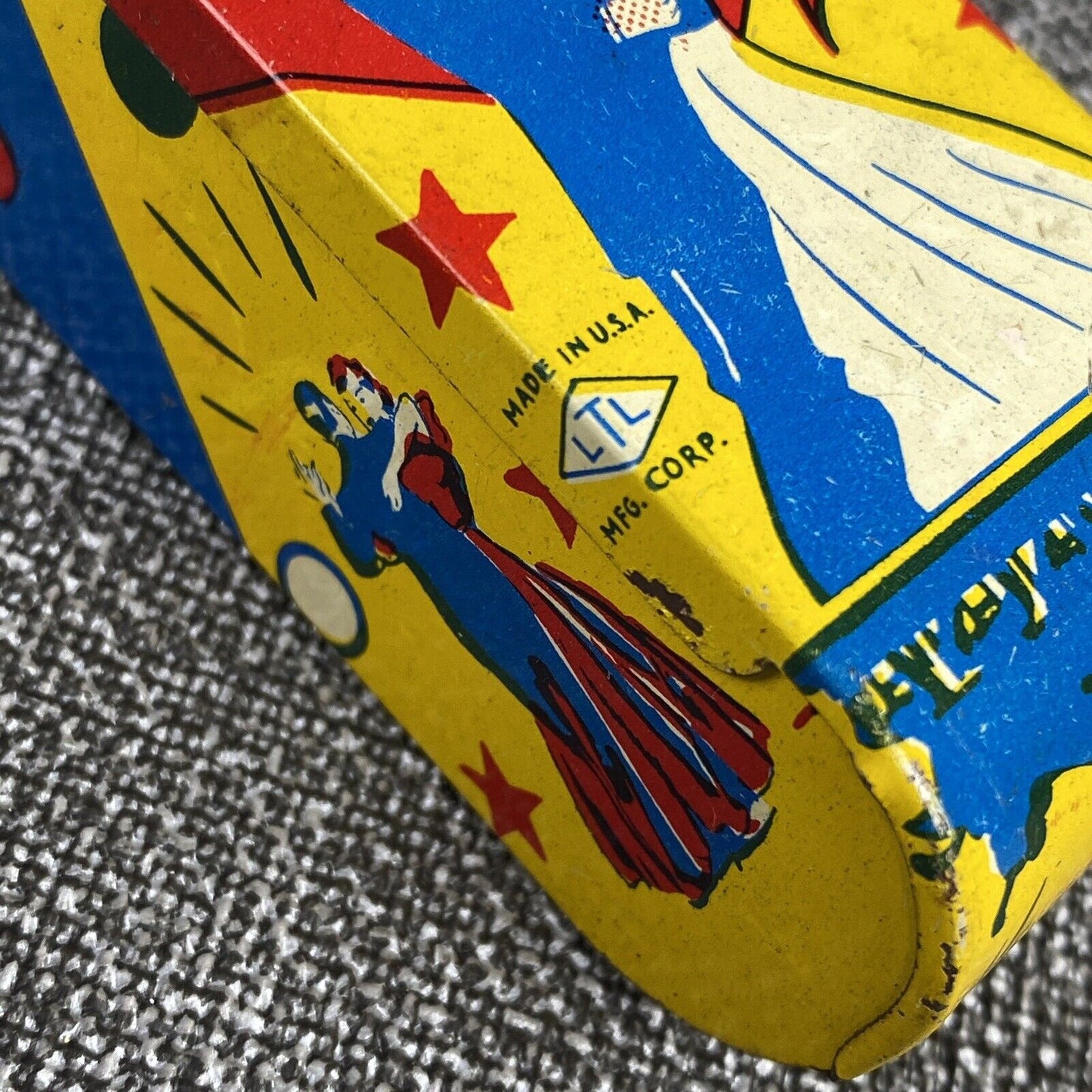 Vintage LTL USA Tin Noisemaker Dancing and Clown Colorful