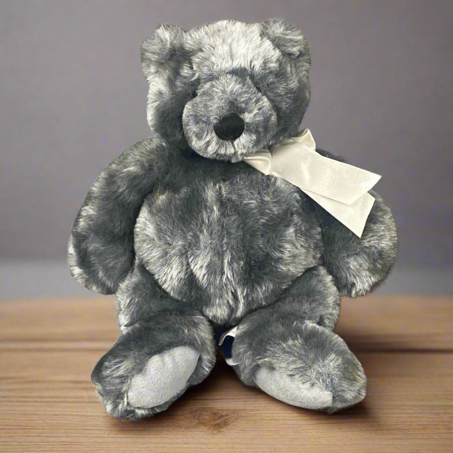 Ganz Heritage Collection gray Bear Bow 12” Plush Stuffed Animal