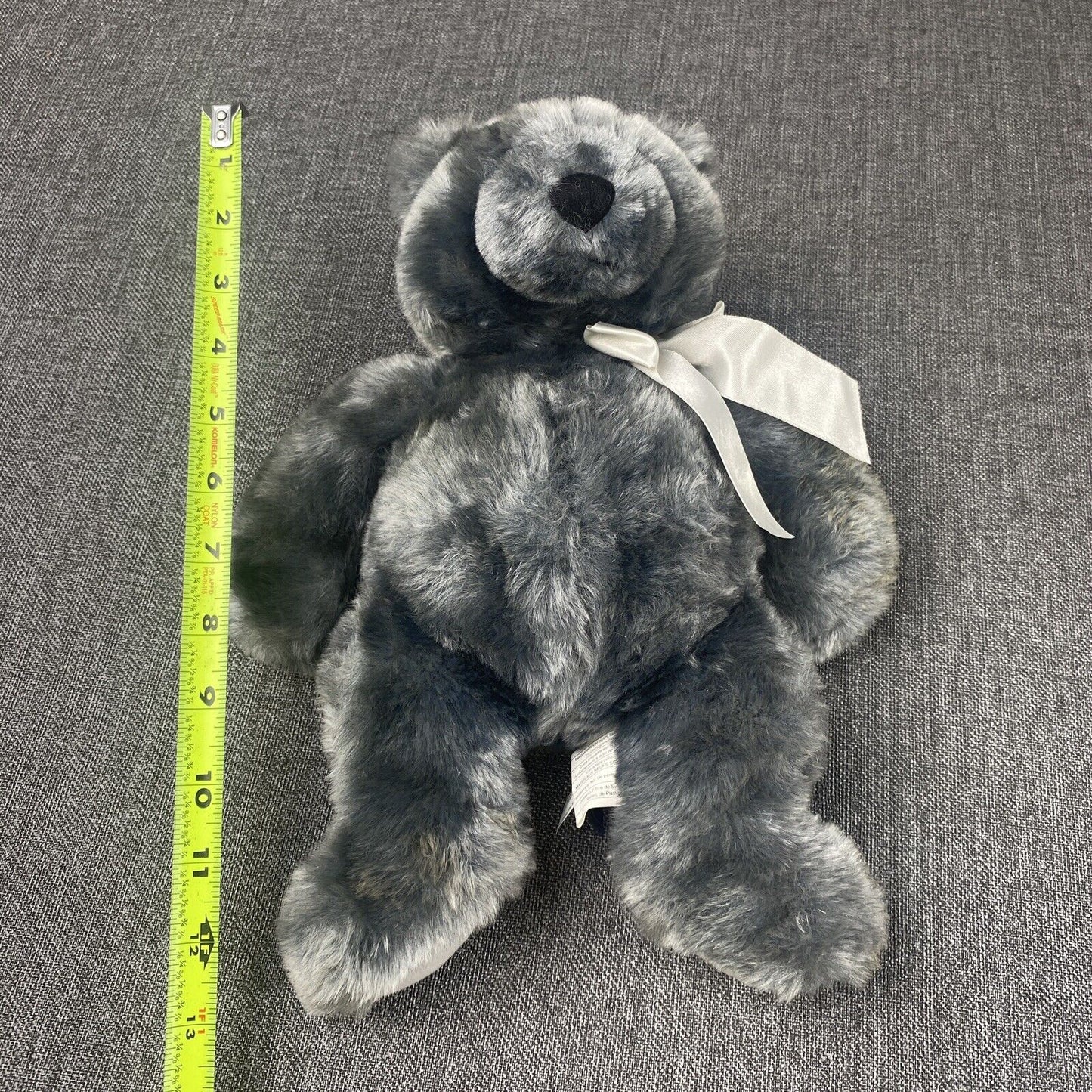 Ganz Heritage Collection gray Bear Bow 12” Plush Stuffed Animal