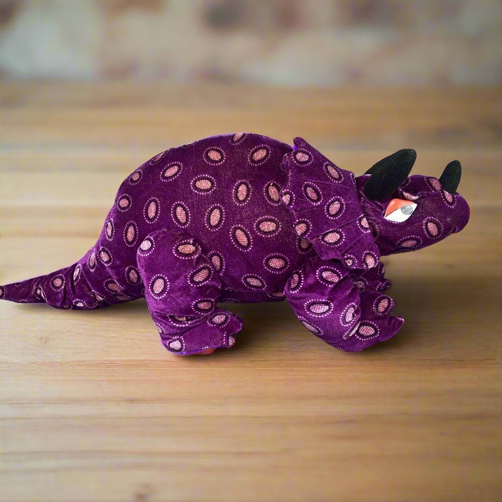Toyco Dinosaur Stegosaurus Purple Plush 22" , clean