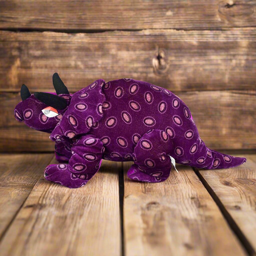 Toyco Dinosaur Stegosaurus Purple Plush 22" , clean