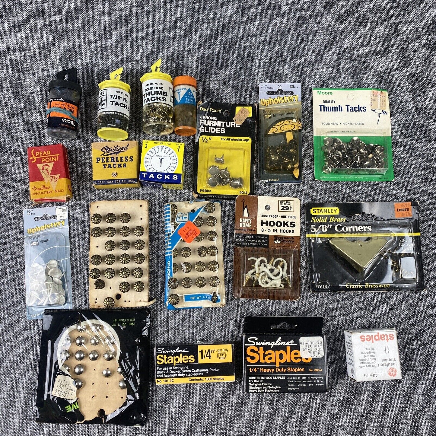 Vintage Upholstery Nails, Tacks, Staples lot