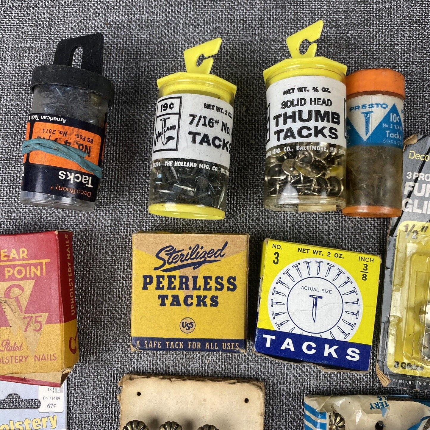 Vintage Upholstery Nails, Tacks, Staples lot