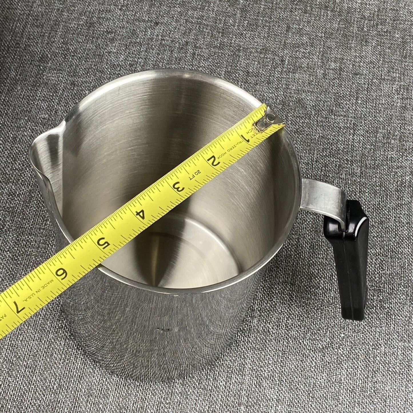 Lot of 2 Leur's Stainless Ware USA Steel Kitchen vintage Pitchers 7" and 5.5"