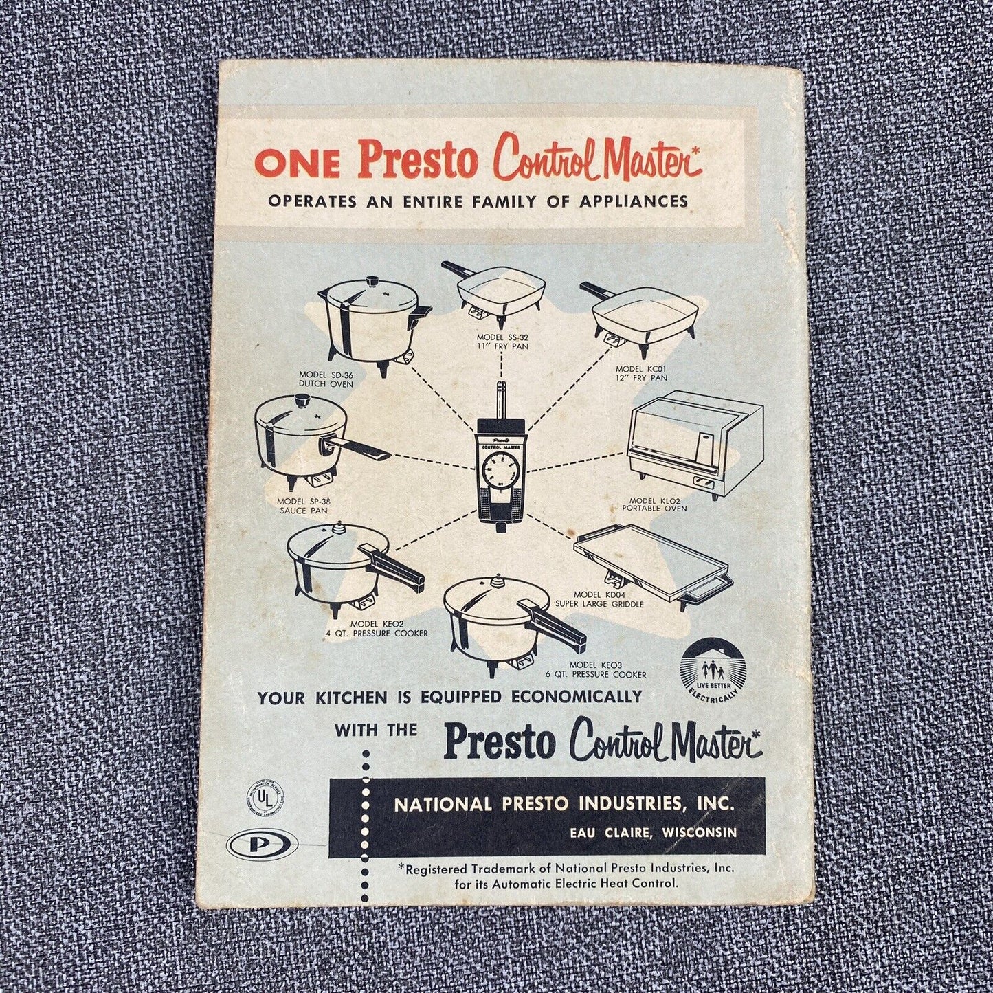 Presto Pressure Cooker Instructions and Cooking Time Tables 1960
