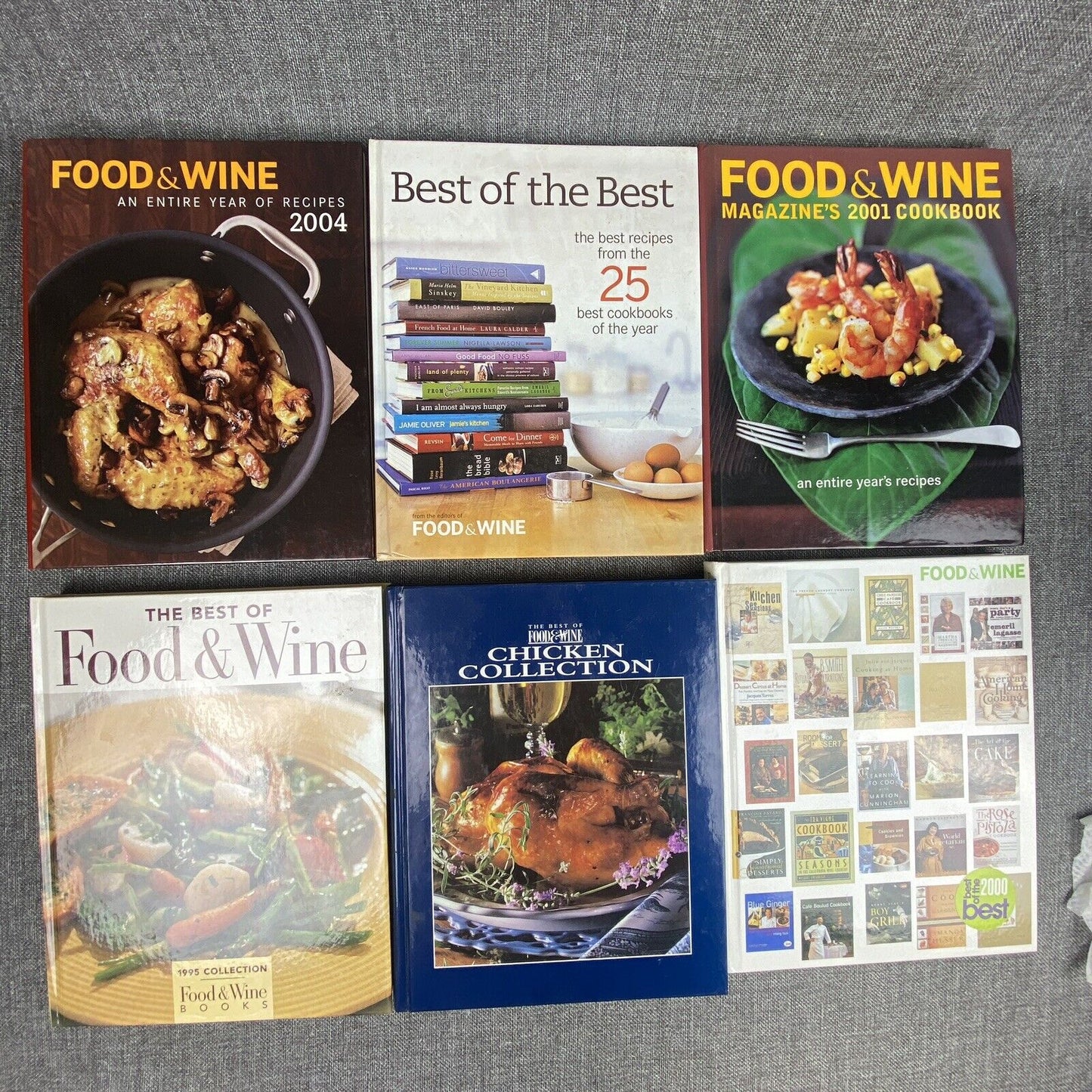 Lot of 6 Food and Wine Cookbooks Best of the Best Hardcovers Recipes