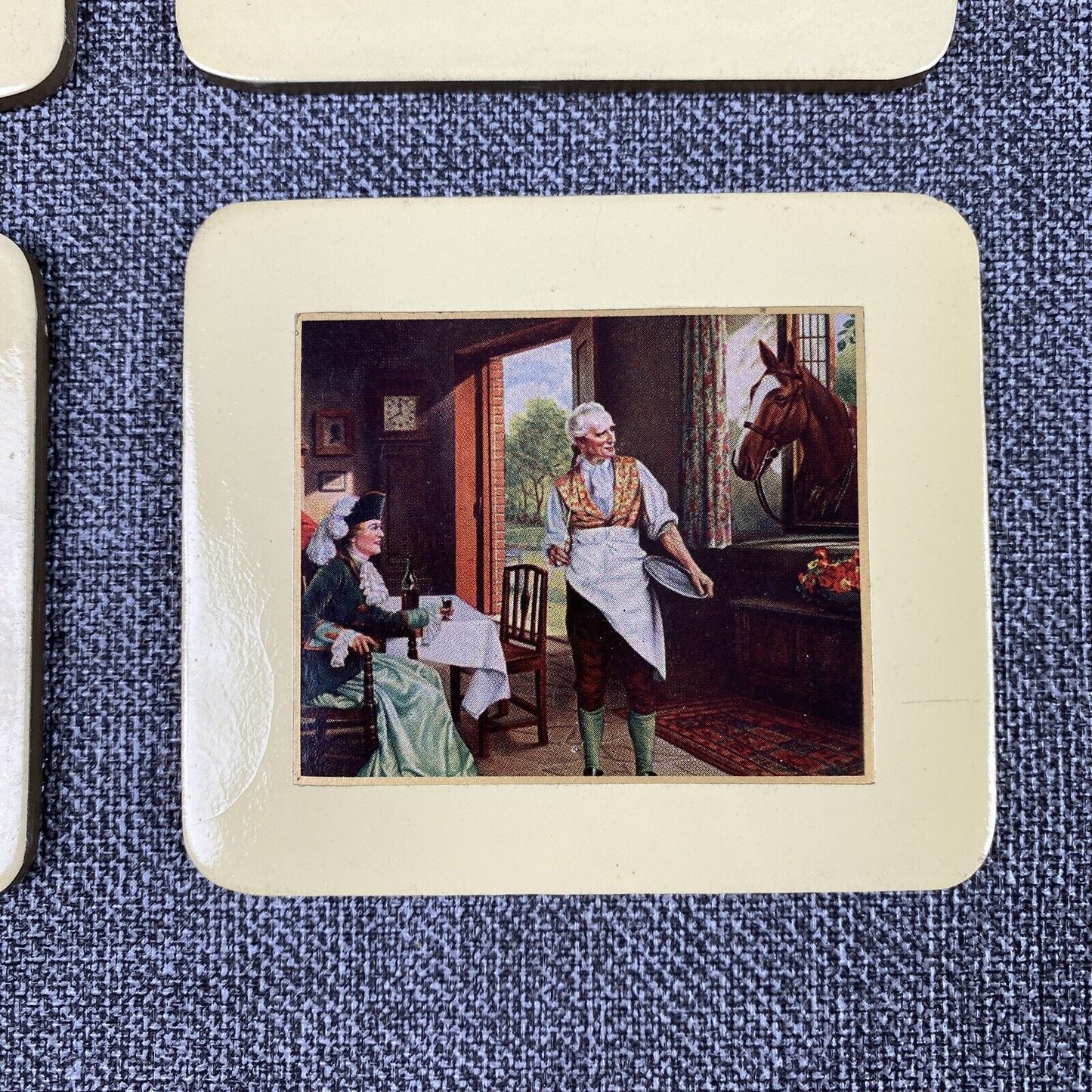 Vintage English Coasters Set 6 , Georgian Motives Made in England size: 3.5"x3"