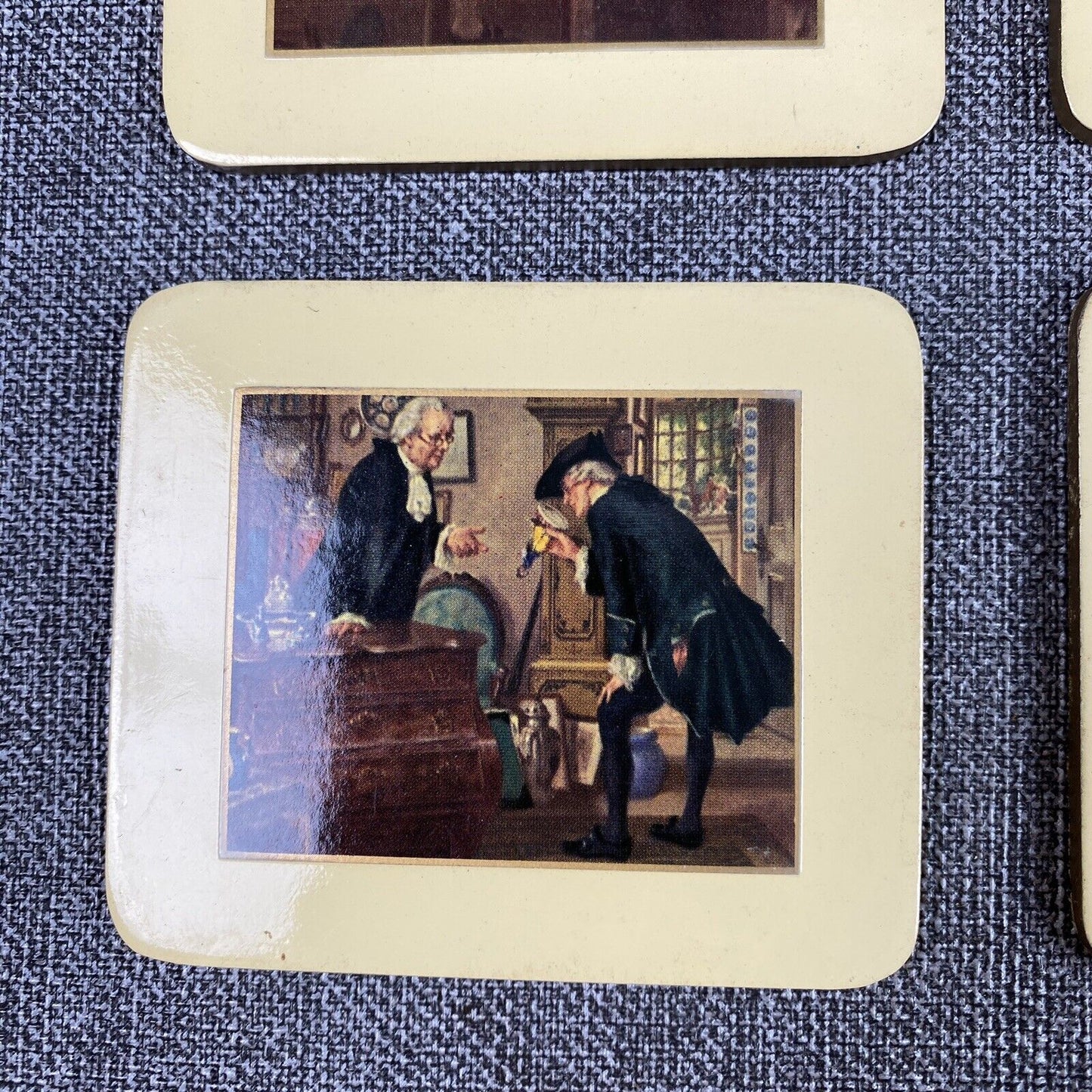 Vintage English Coasters Set 6 , Georgian Motives Made in England size: 3.5"x3"