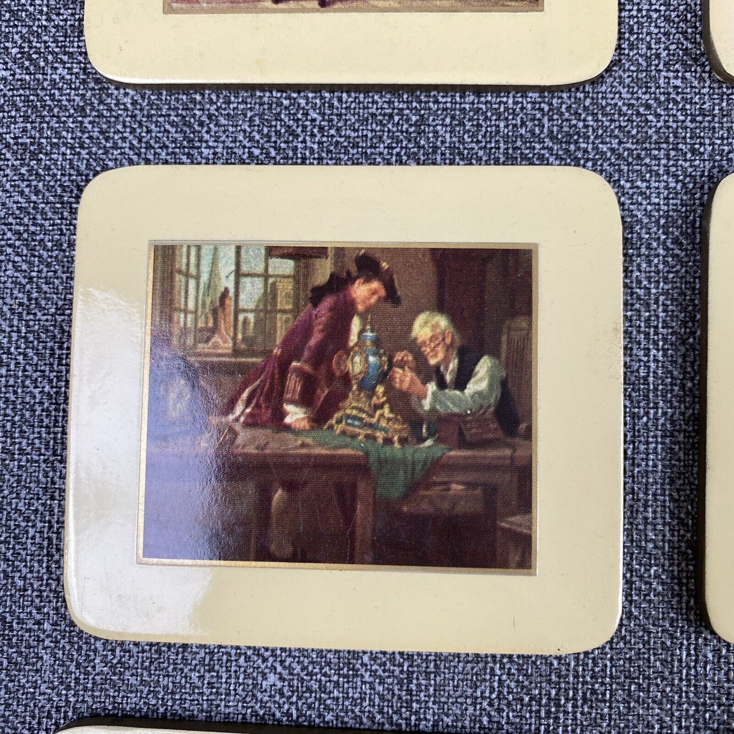 Vintage English Coasters Set 6 , Georgian Motives Made in England size: 3.5"x3"