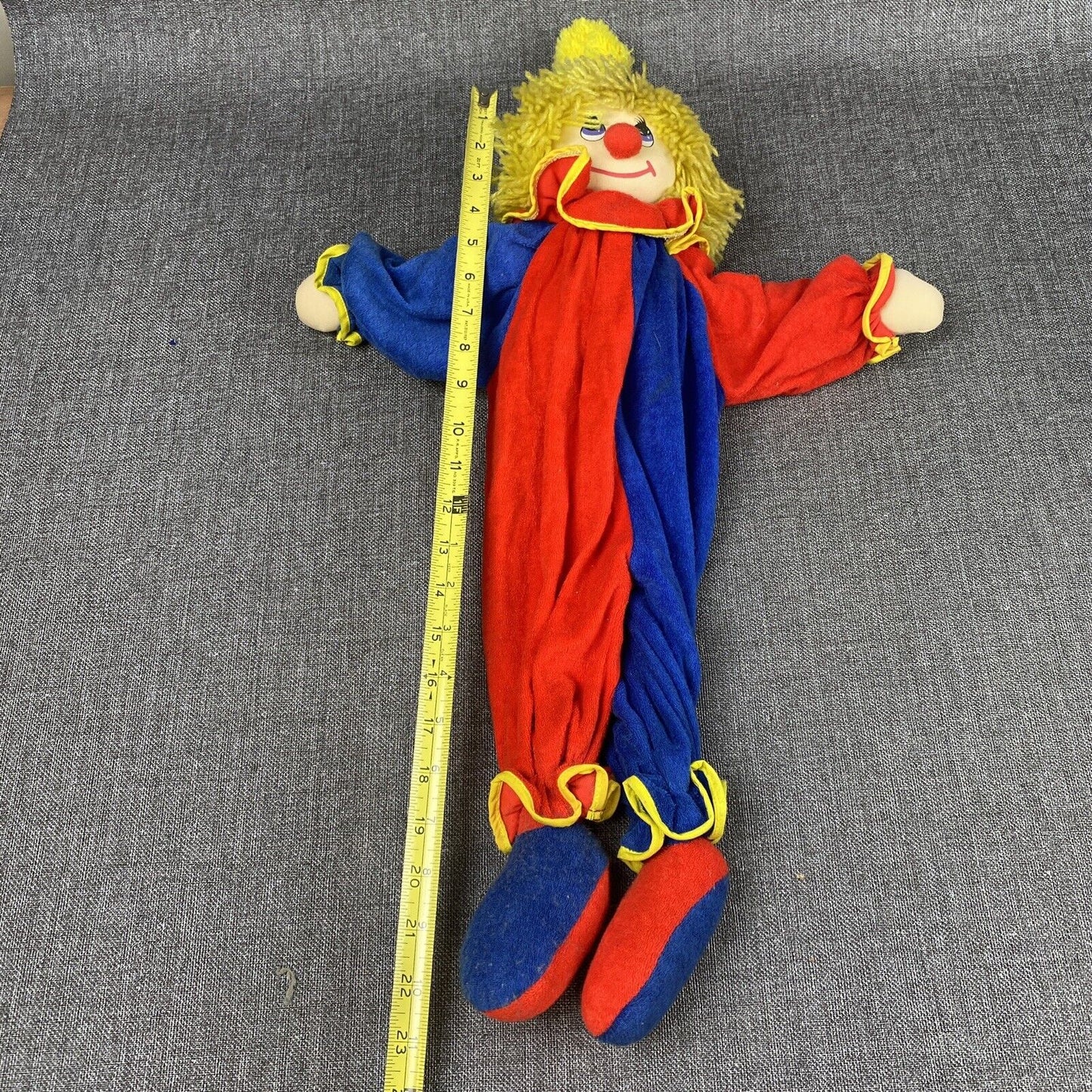 Vintage Russ Stuffing polyester Fibers Clown 22" long