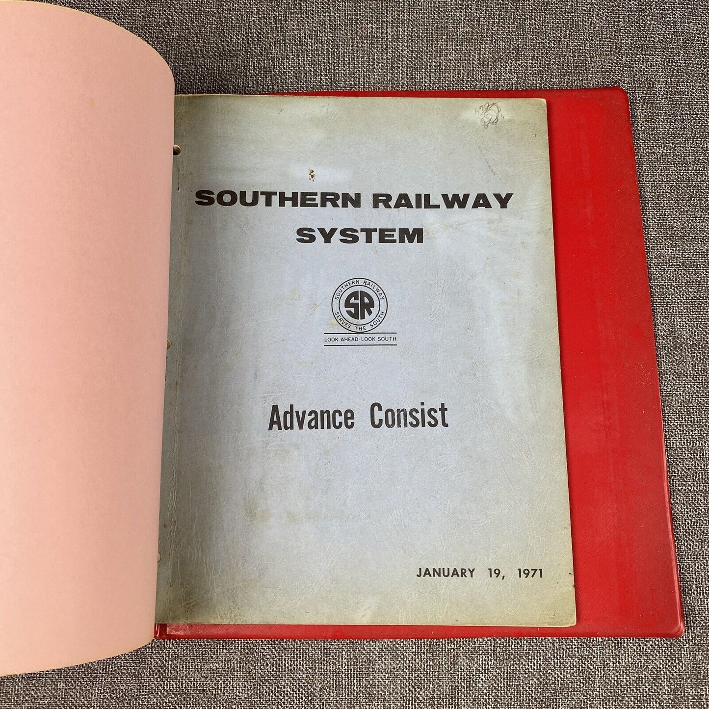 Southern Railway SOU RR Data Reporting Manual , Advance Consist , 1970's