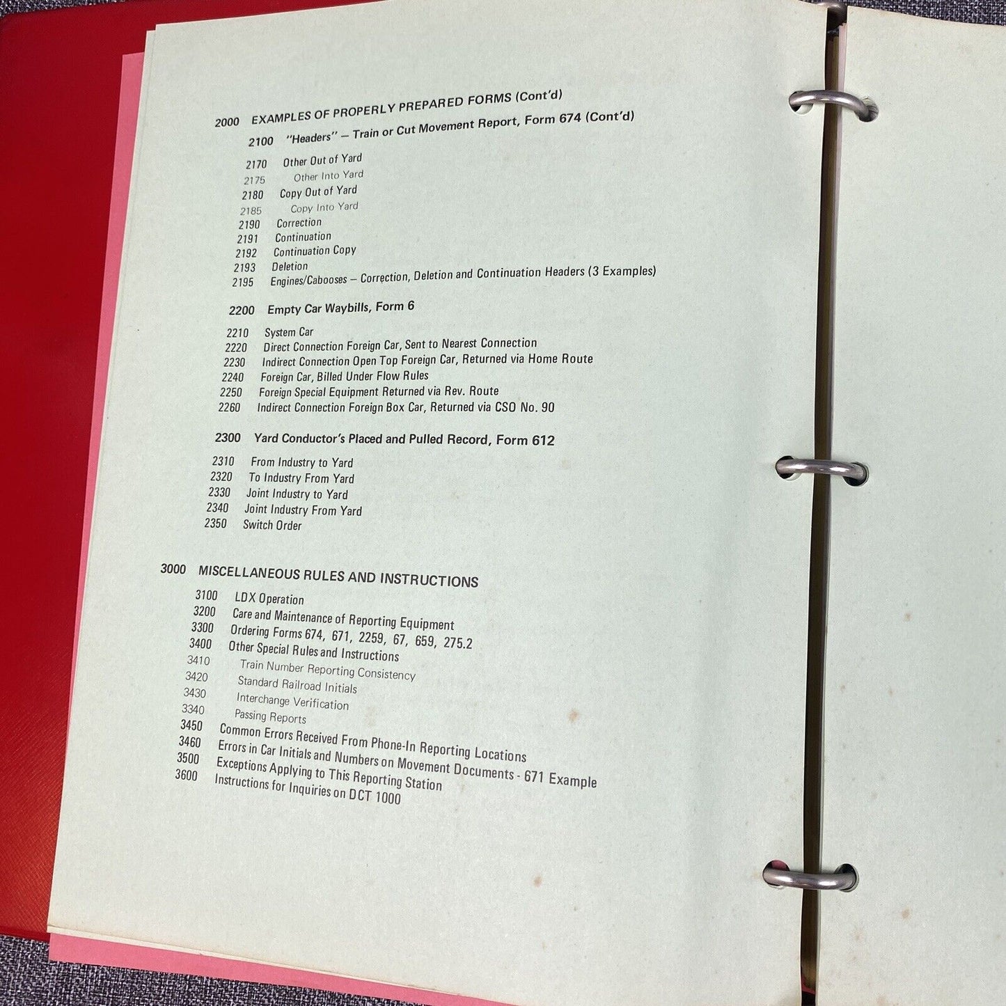 Southern Railway SOU RR Data Reporting Manual , Advance Consist , 1970's