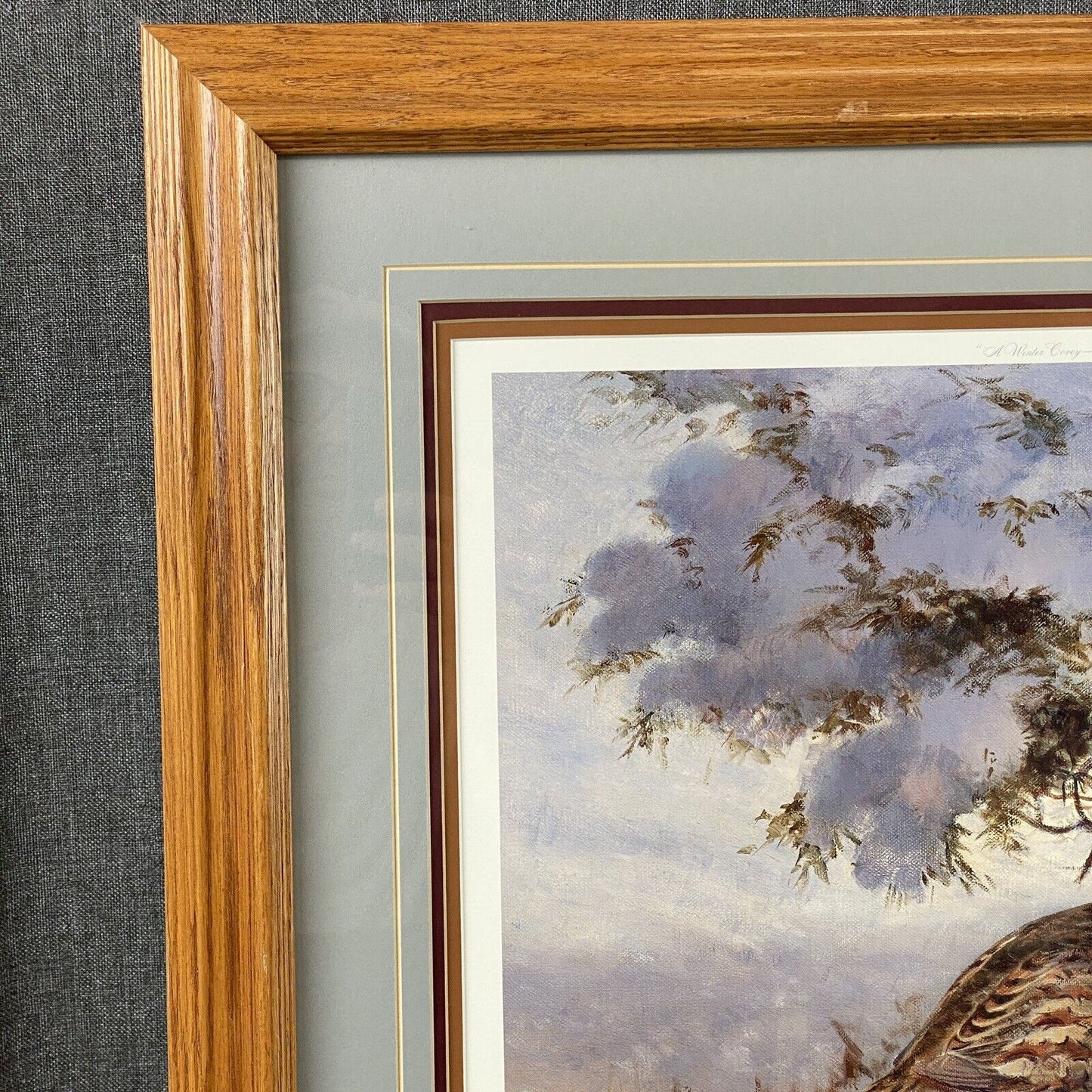 A Winter Covey-Bobwhites Print by Owen J. Gromme Wild Wings 27"x32 - SIGNED